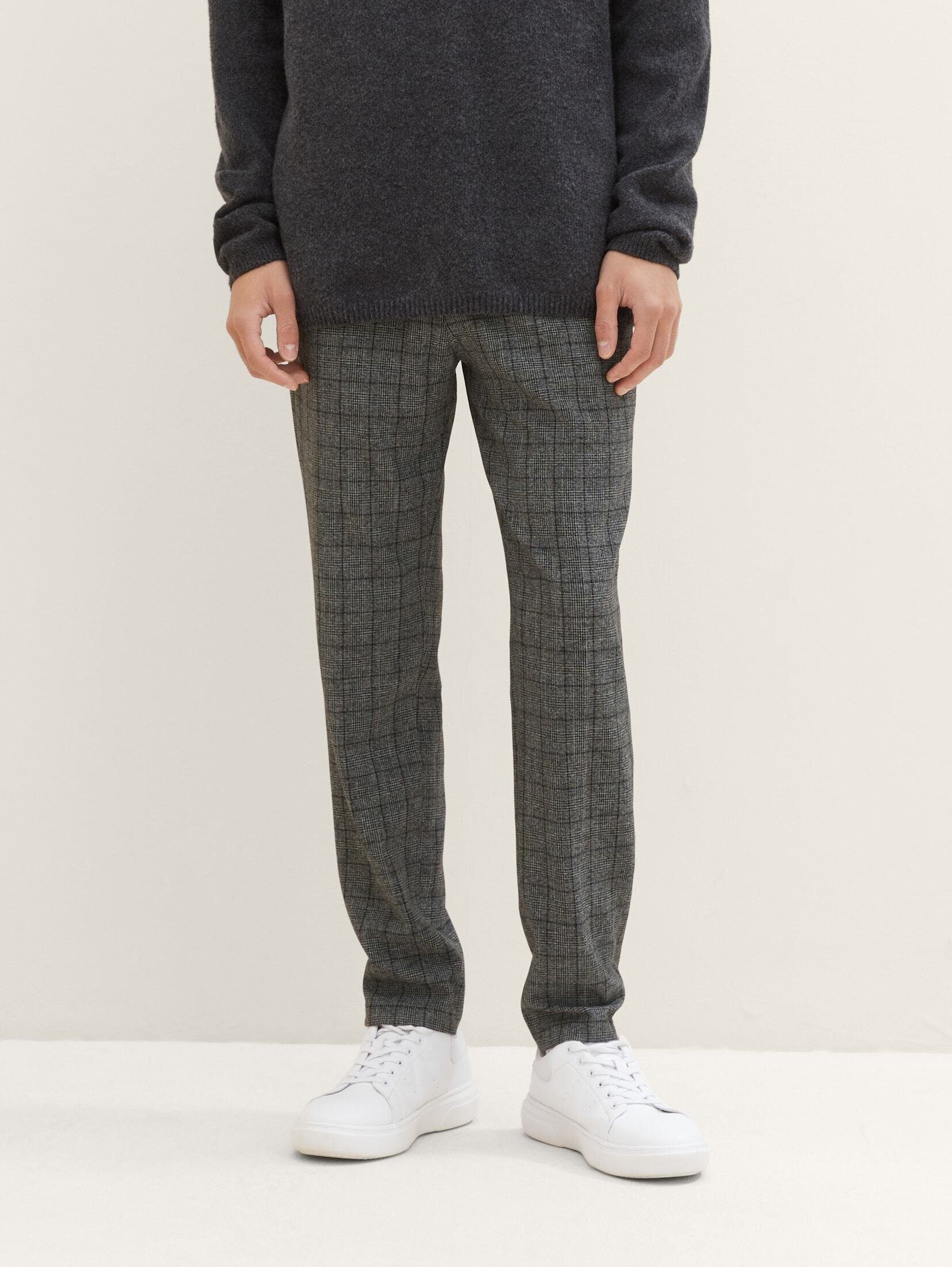 Tapered check TAILOR Relaxed Chinohose black Denim Chino TOM grindle