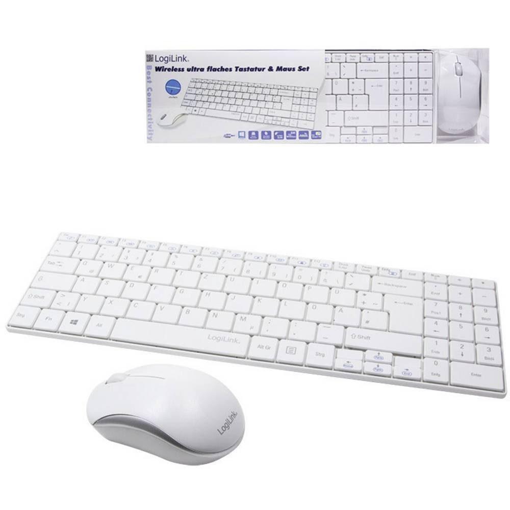 LogiLink Funk Slim Desktop Set ID0109 Tastatur- und Maus-Set
