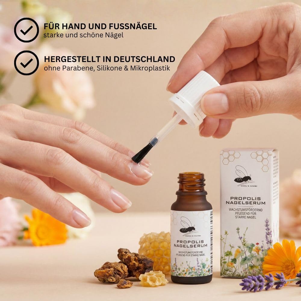 Grega´s Imkerei Nagelpflegeserum Propolis Nagelserum 10 ml mit Nagelfeile im dermatest „Sehr gut“ 2026, 1-tlg., mit integrierte Pinsel-Applikator, mit hochdosie – Bild 4 von 5