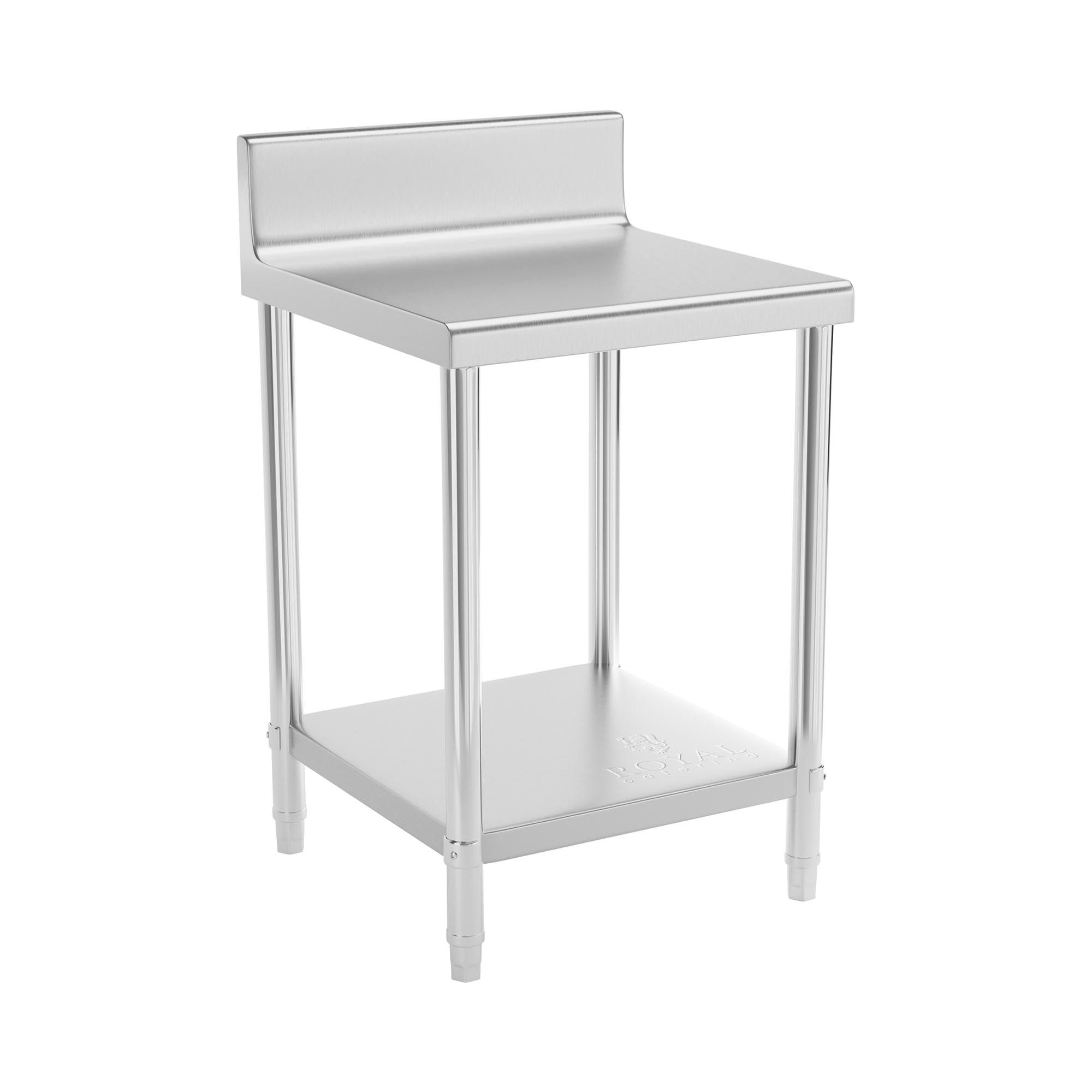 Royal Catering Arbeitstisch 60 x 60cm Edelstahltisch Edelstahl Zerlegetisch Gastro Aufkantung, verschiedene Größen