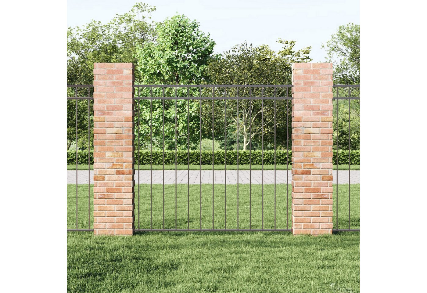 Thumbnail - vidaXL Gartenzaun Zaunfeld Grau 1,7x1,2 m Stahl, (1-St)