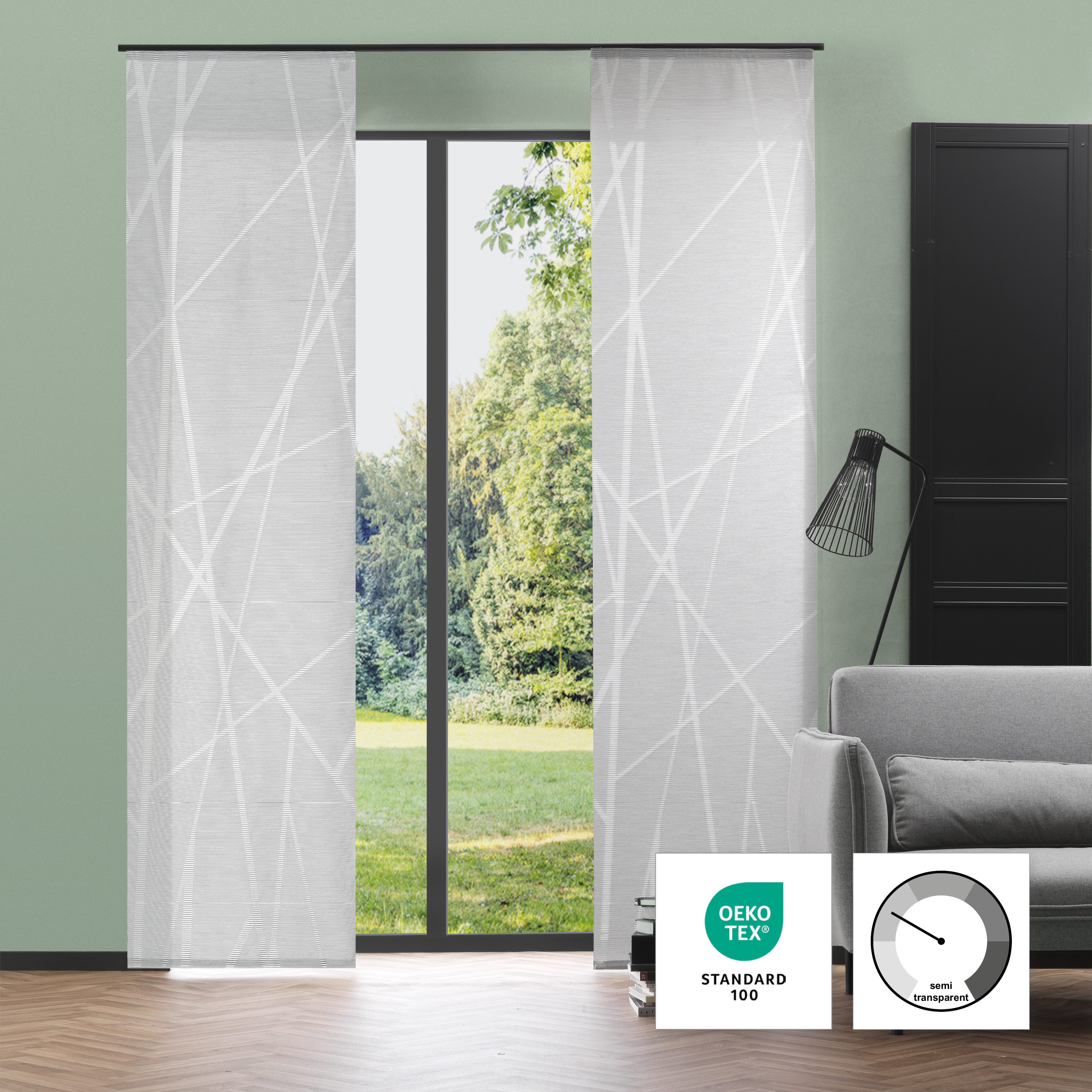 Neutex for you! Schiebegardine BEAM (1 St), Paneelwagen, halbtransparent, Abstraktes Muster