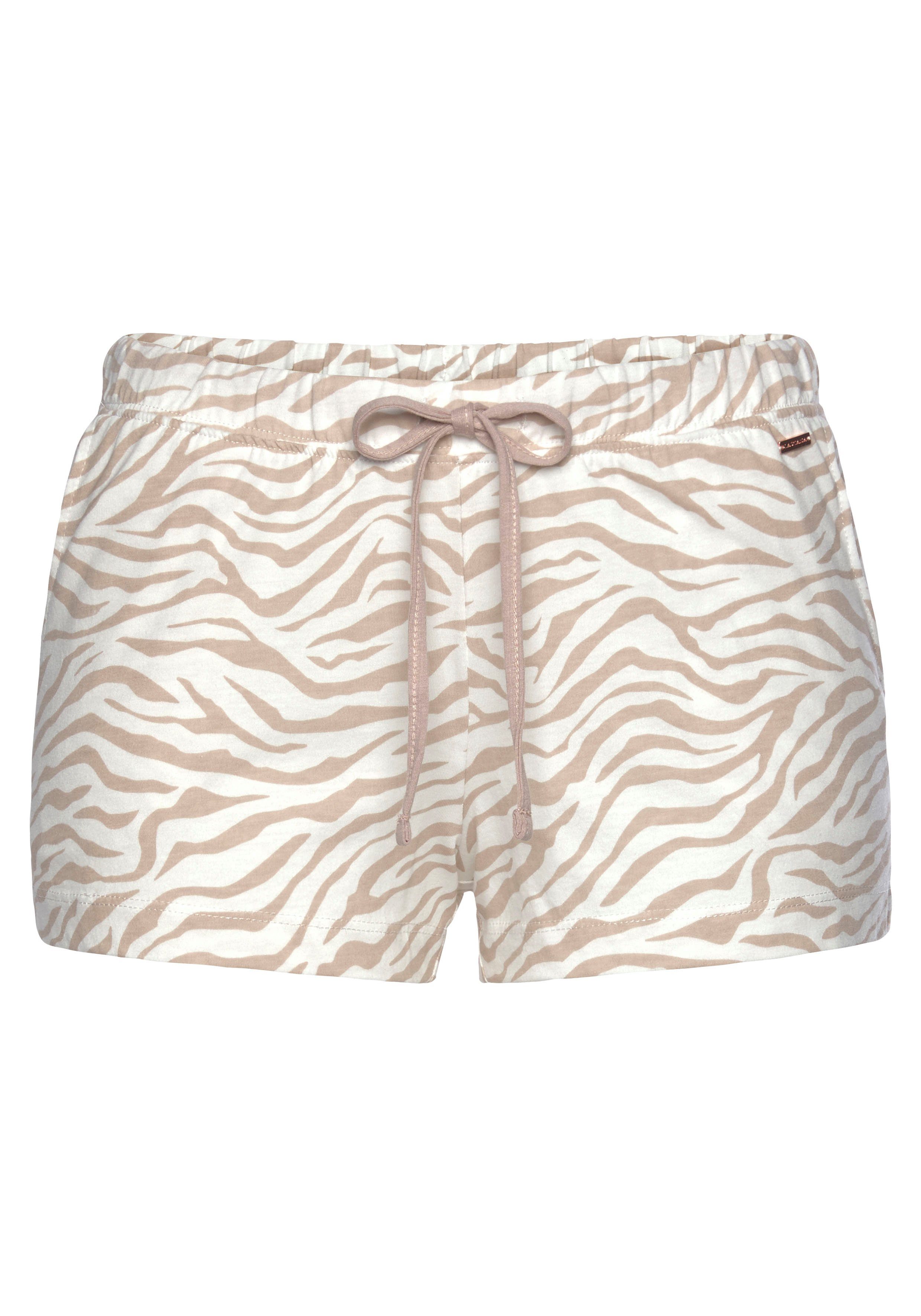 LASCANA Schlafshorts Uni oder mit schönem Animal-Print günstig online kaufen