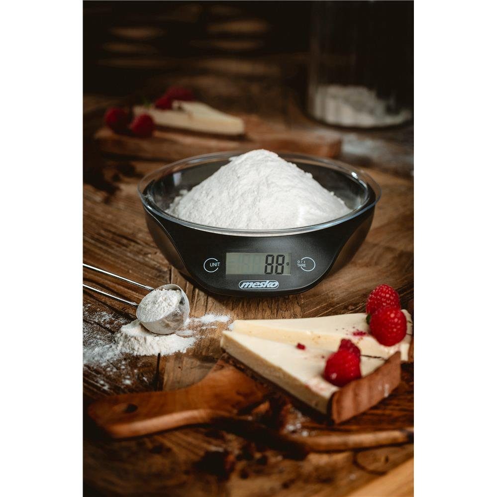 Mesko Küchenwaage MS 3164, digital, mit Schüssel, LCD-Display, Automatische Abschaltung