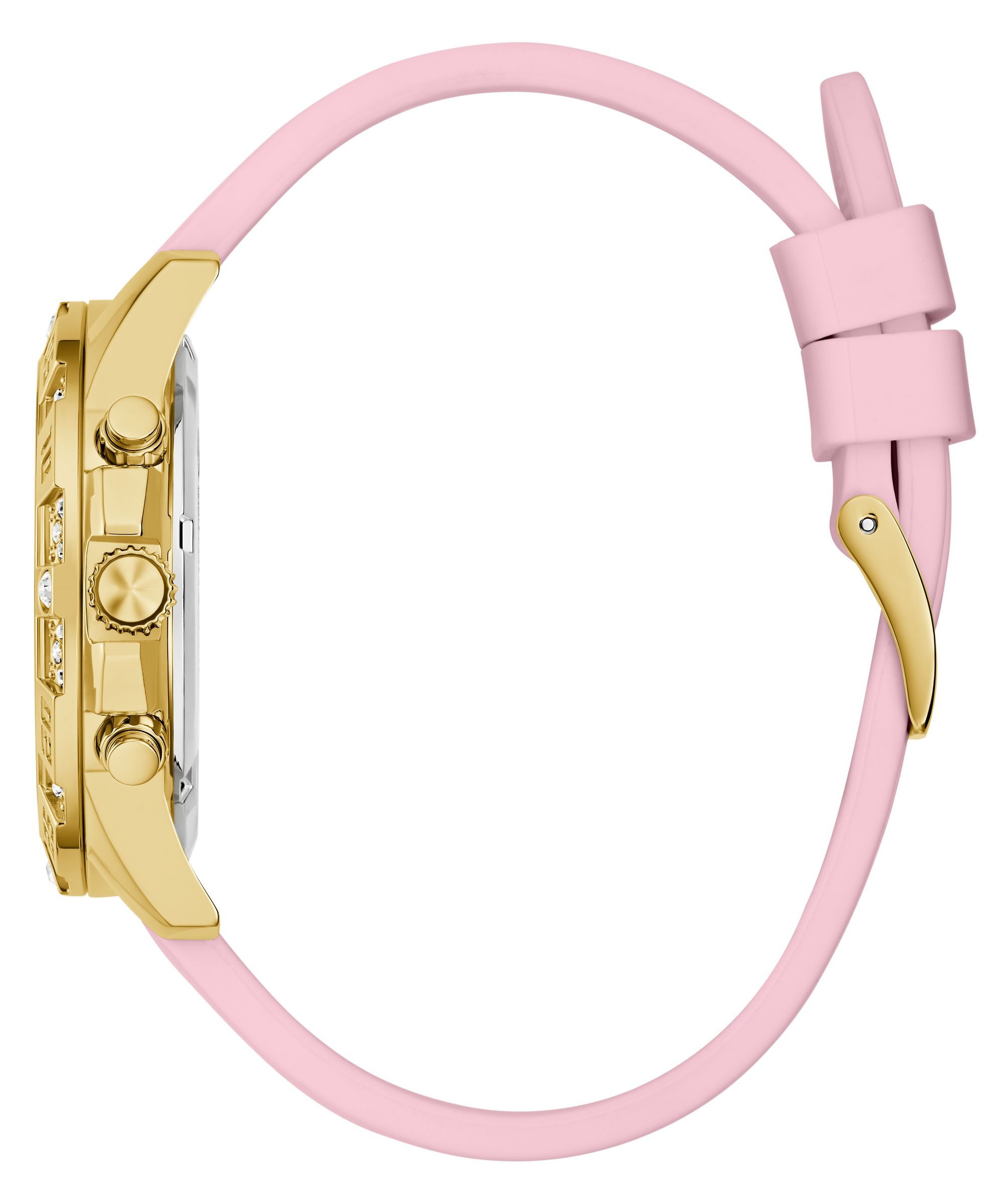 Guess Quarzuhr GUESS-MAJESTY GW0772L6, Armbanduhr, Damenuhr, Silikonarmband, analog, Wochentag, Tag