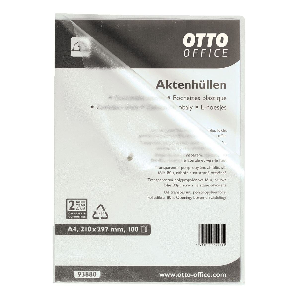 Otto Office Budget Prospekthülle, 100 Stück, genarbt, Format A4, Öffnung oben/seitlich