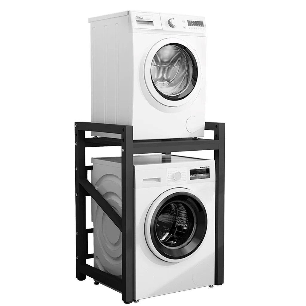 PEALOV Waschmaschinenuntergestell Waschmaschinenregal 2 Ebenen, 260 kg Tragkraft, 105 × 73 × 63 cm, höhenverstellbarer Waschmaschinenüberbau aus Metall