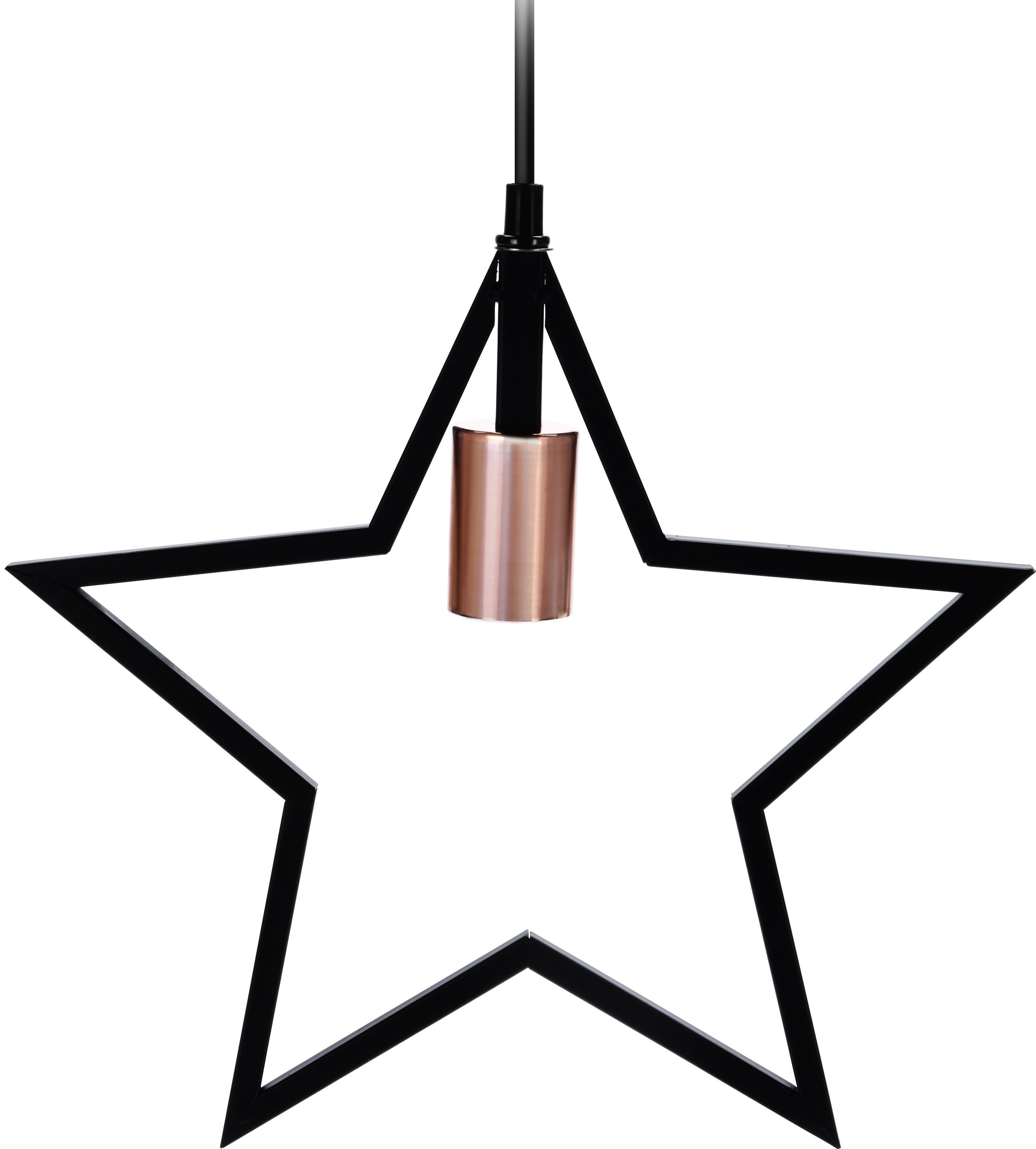 matrasa Pendelleuchte STAR 35 cm Schwarz & Kupfer - Vintage Hängeleuchte, ohne Leuchtmittel, Hängeleuchte E27 Pendellampe