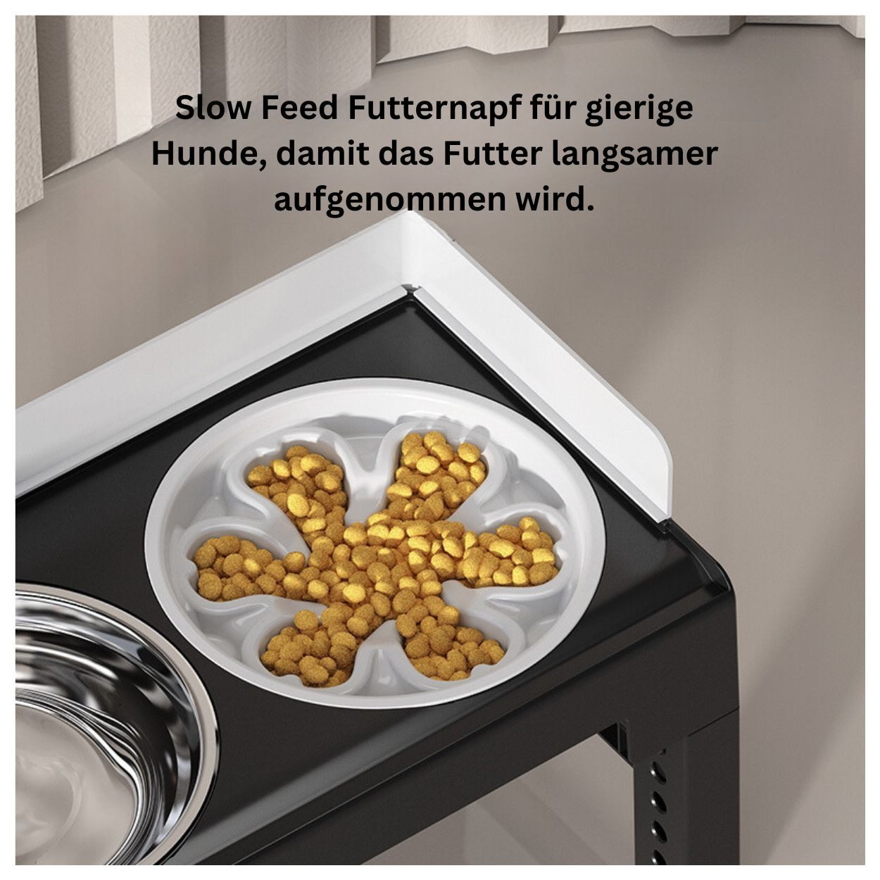 Warenhammer Futternapf Hundenapf höhenverstellbar erhöht 3 in 1 Napf-Set Premium Qualität, Edelstahl, Set mit 3 Näpfen, Gummifüße, neigbar, rutschfest