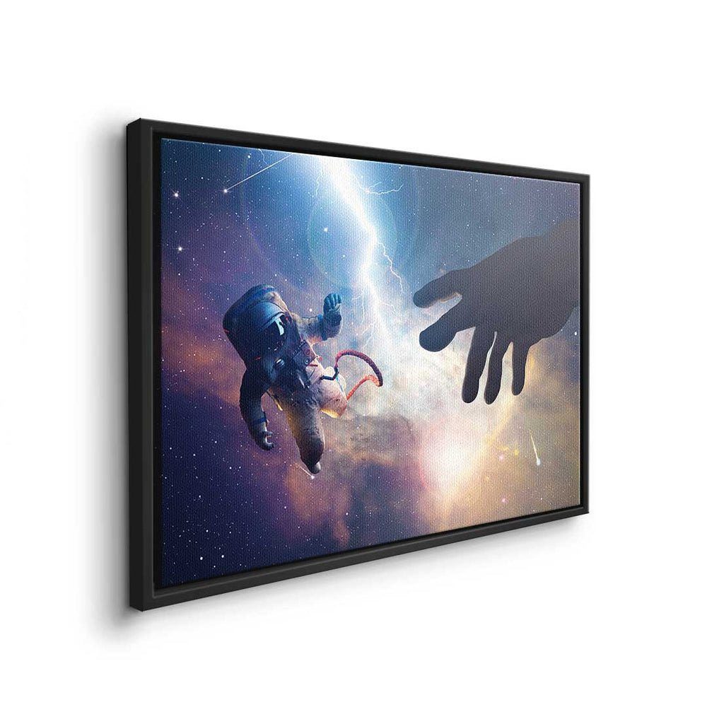 Art Michelangelo Leinwandbild Wandbild Premium - Pop - - Leinwandbild, Universum silberner DOTCOMCANVAS® Rahmen