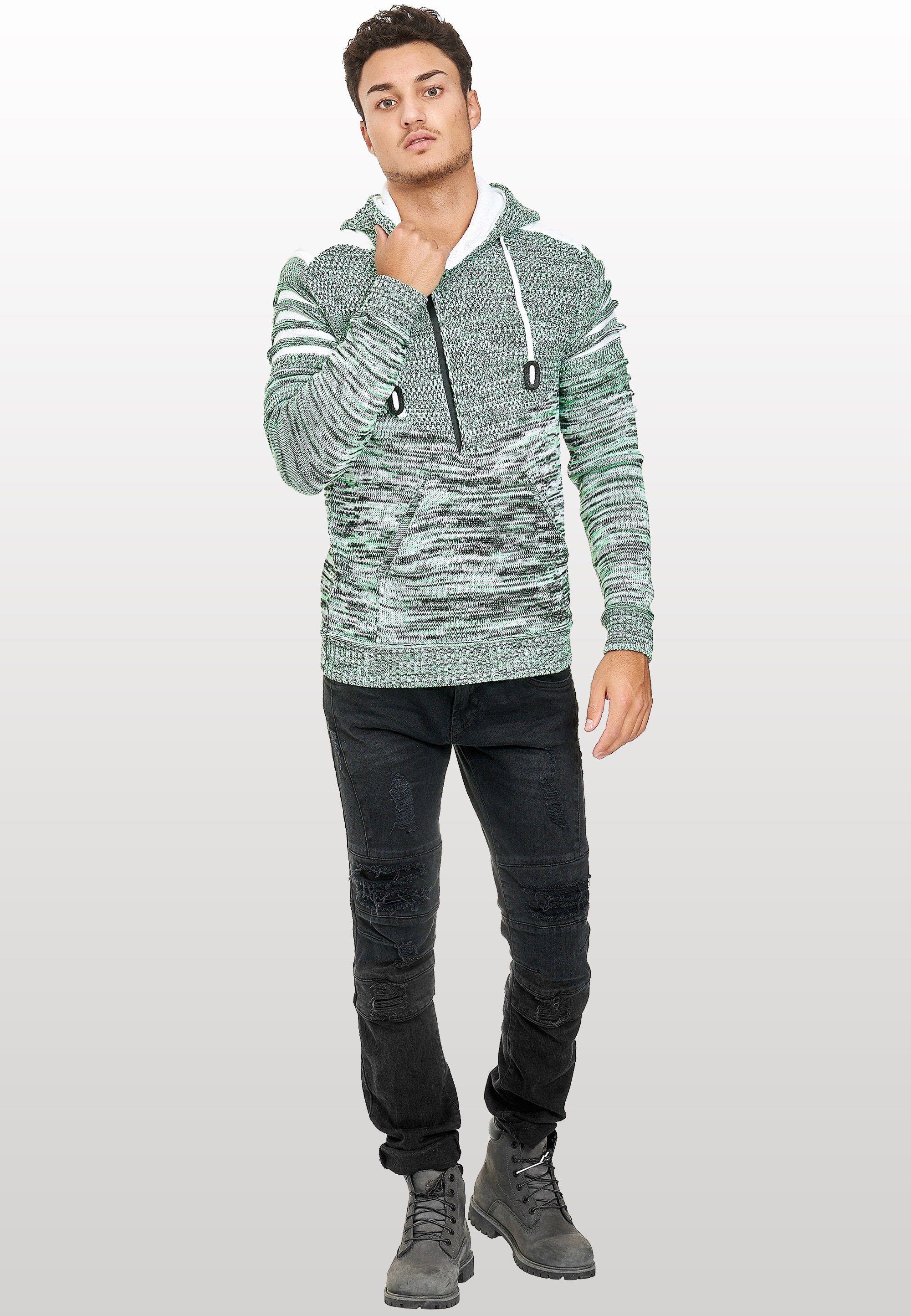 Rusty Neal Kapuzensweatshirt in modernem mint Strickdesign