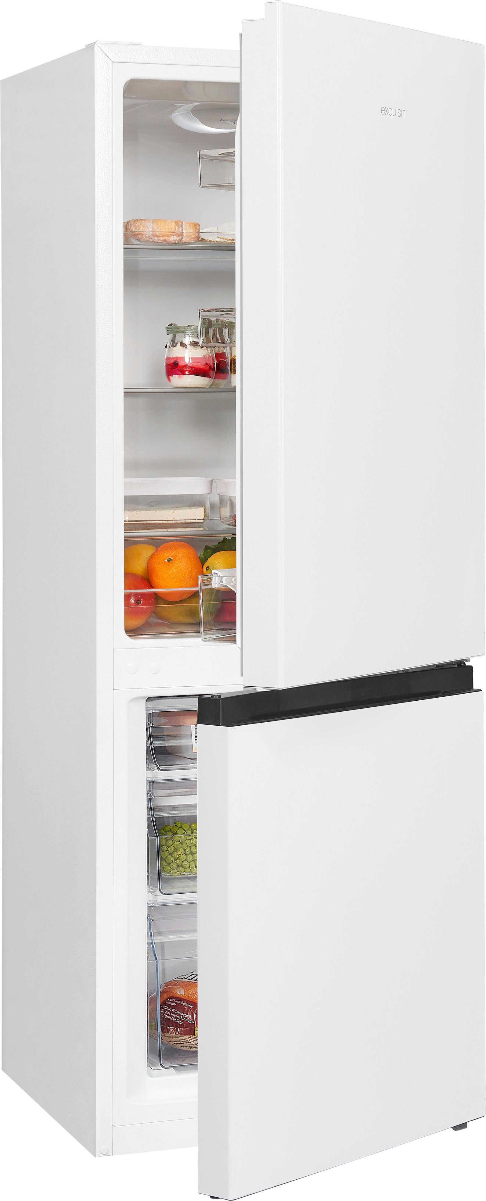 exquisit Kühl-/Gefrierkombination KGC231-60-010C, 143 cm hoch, 49 cm breit, in Energieeffizienzklasse C, 175 Liter Nutzinhalt