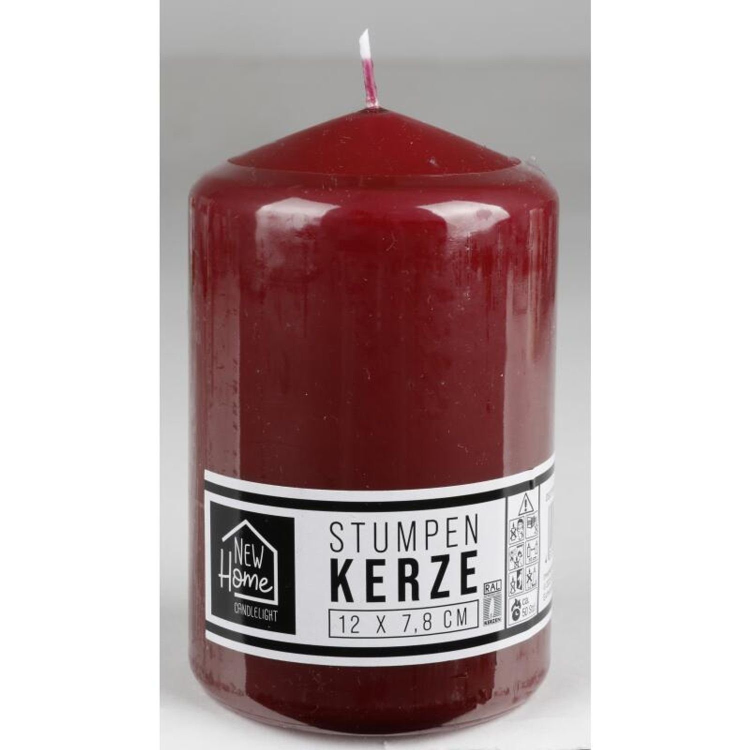 New Home Stumpenkerze 6 Stück Stumpenkerzen 12x7,8cm je 50h Brenndauer Weihnachten
