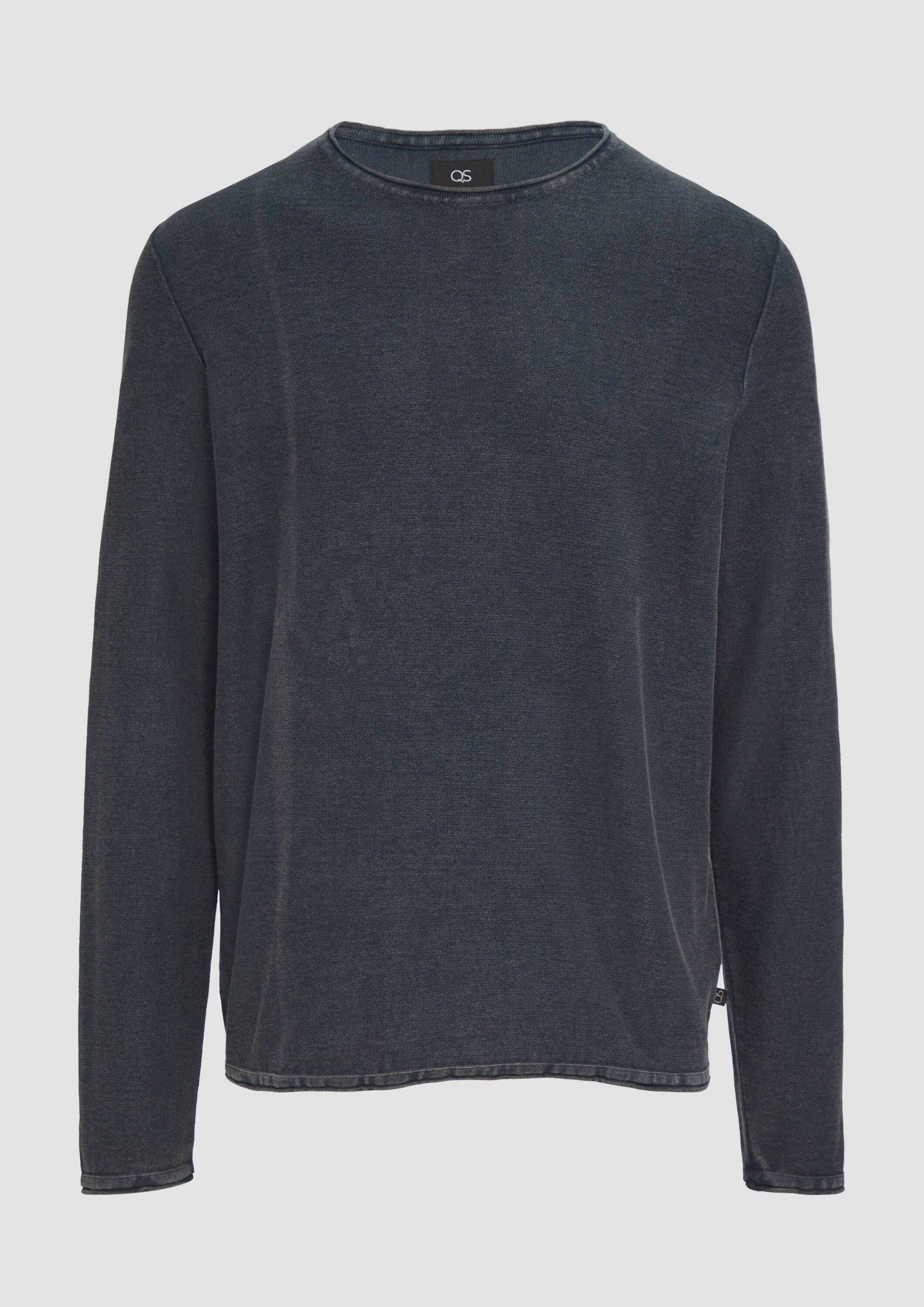QS Longpullover Strickpullover Gewaschener Strickpullover