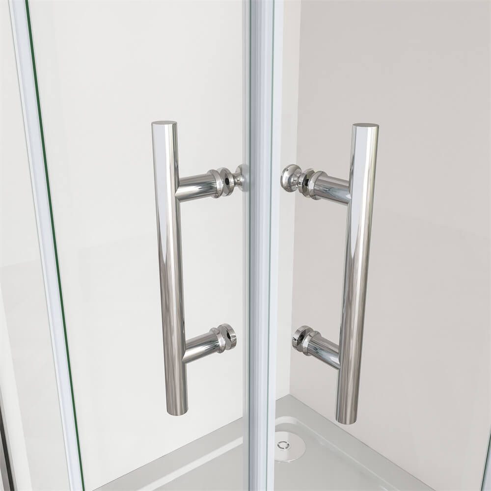 duschspa Eckdusche Eckeinstieg Duschkabine Schiebetür mit Duschwanne Duschtasse Nano Glas, BxT: 70x70 cm, Einscheibensicherheitsglas, Sicherheitsglas, Set, Schiebetür mit Duschwanne