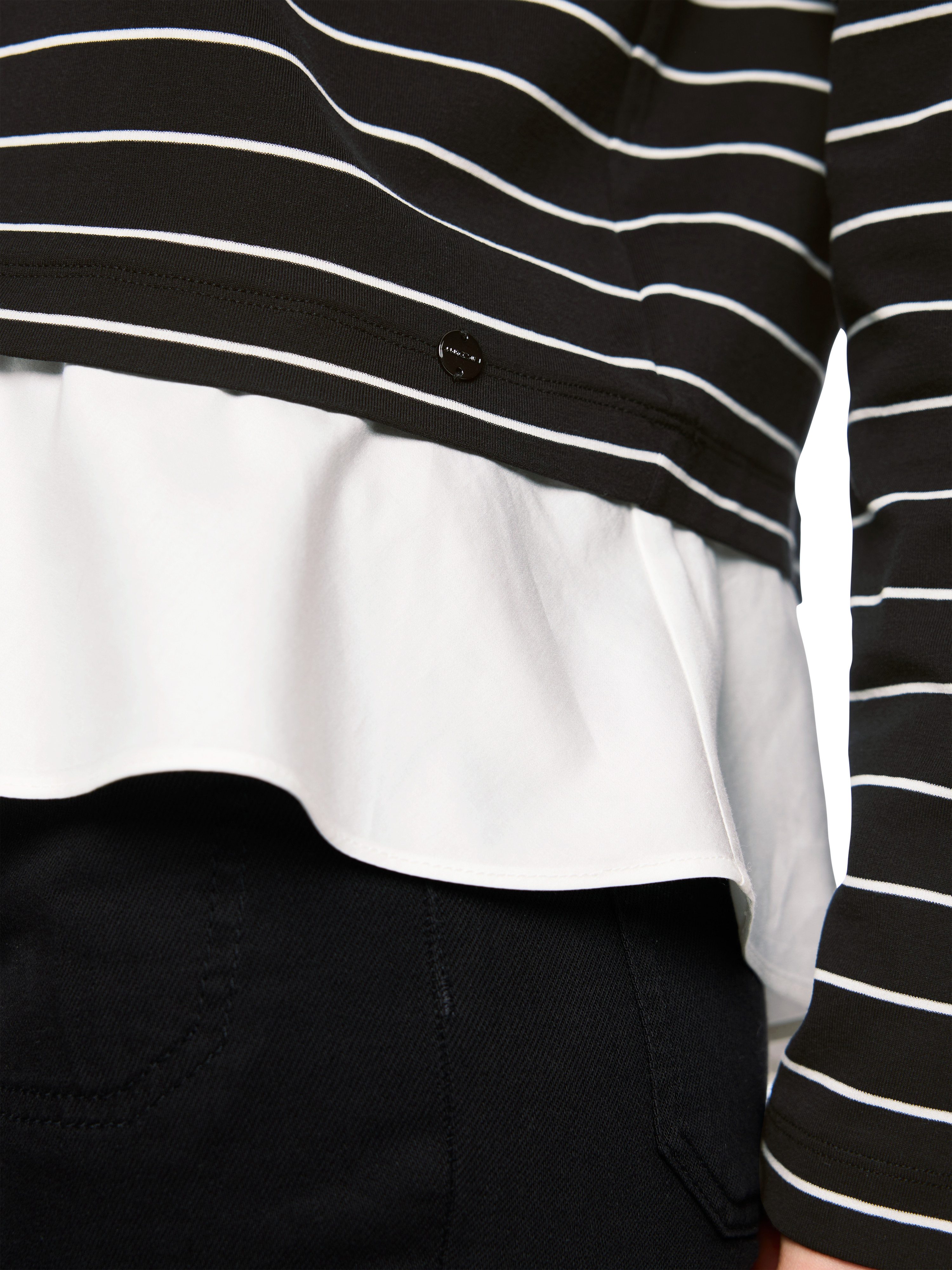 Marc Cain Langarmshirt Urban Office Premium Damenmode mit Hemdblusen-Details