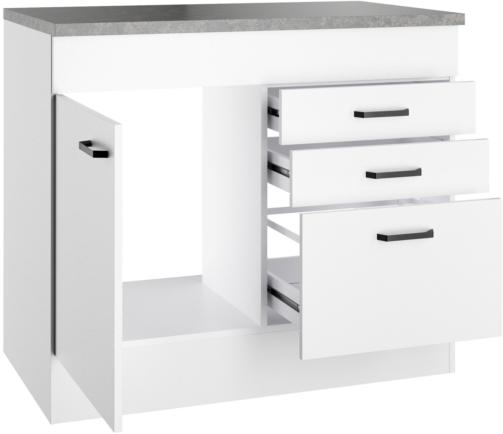 OPTIFIT Spülenschrank OPTImulti Breite 100 cm, mit 1 Tür, 2 Schubkästen, 1 Auszug