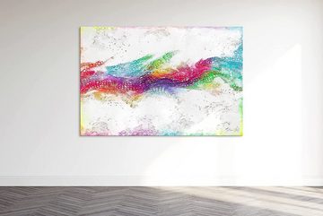 YS-Art Gemälde Farbenmusik, Abstraktion, Buntes Leinwand Bild Handgemalt Abstrakt mit Struktur