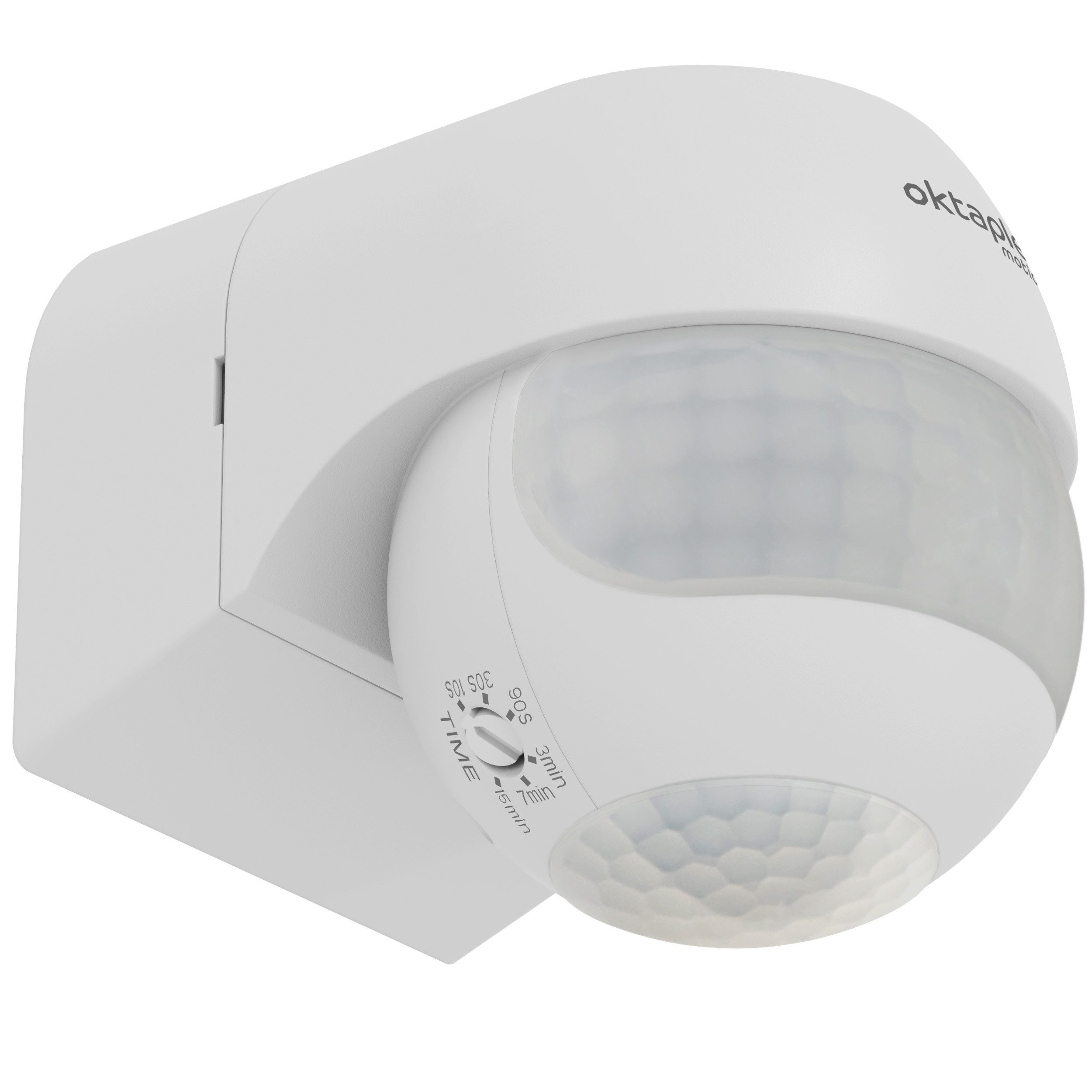 Oktaplex motion Bewegungsmelder Anja Bewegungsmelder PIR 180 Grad 12 m LED geeignet IP44, (1-St), Schwenkbarer Sensor Unterkriechschutz 360 Grad weiß