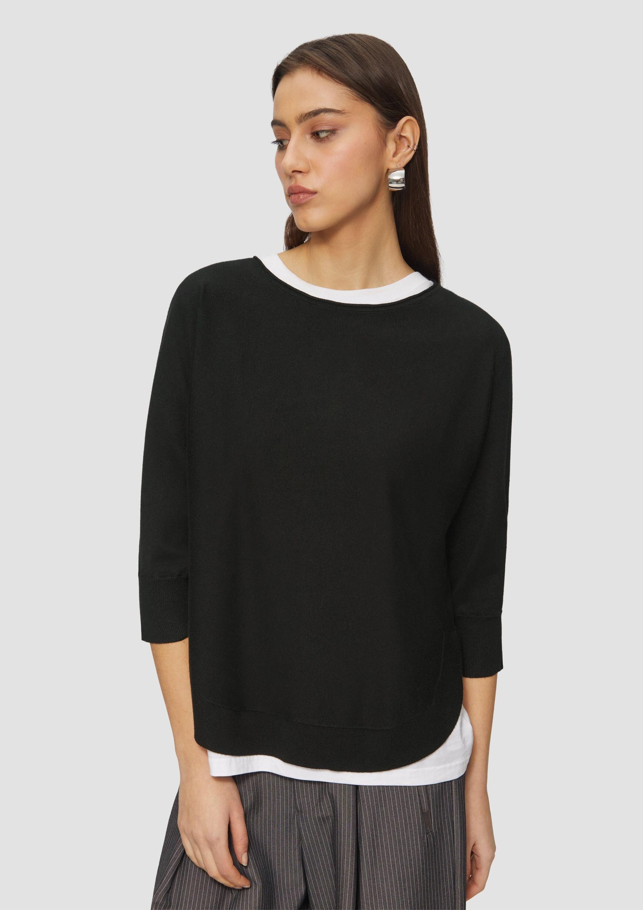 QS 3/4 Arm-Pullover Strickpullover (1-tlg) günstig online kaufen