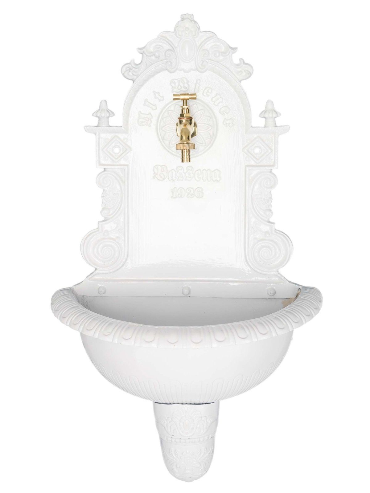 Aubaho Gartenbrunnen Waschbecken Brunnen Wandbrunnen 72,5cm Alu Garten