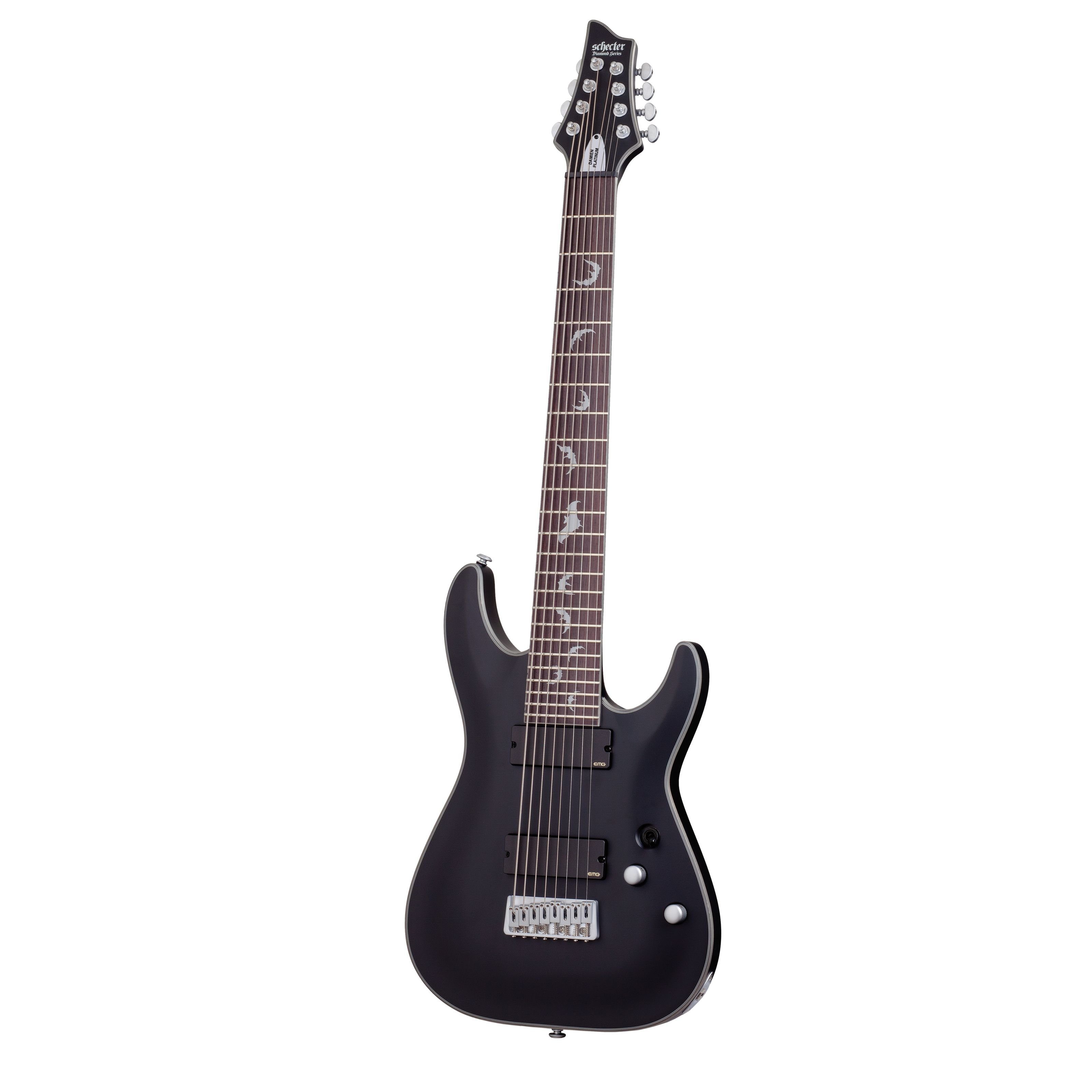 Schecter E-Gitarre, Damien Platinum-8 Satin Black, E-Gitarren, Extended Range Guitars, Damien Platinum-8 Satin Black