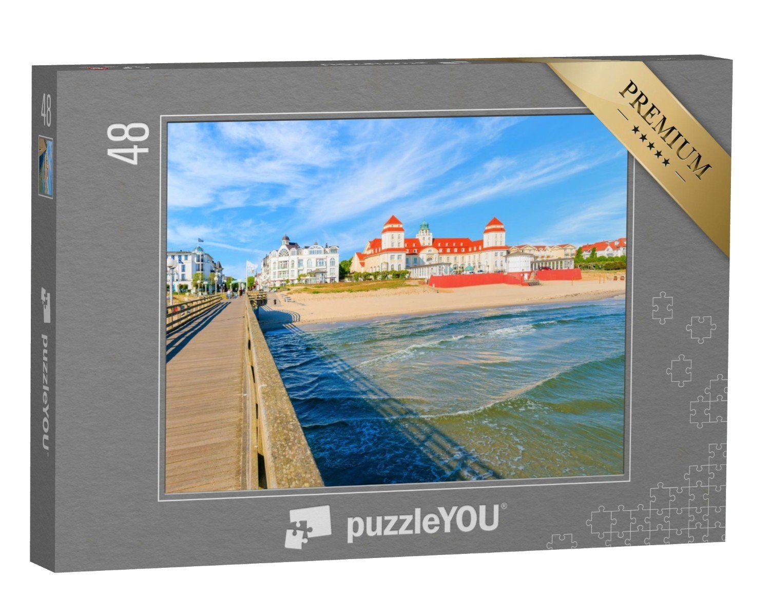 puzzleYOU Puzzle Blick von der Seebrücke in Binz, Insel Rügen, 48 Puzzleteile, puzzleYOU-Kollektionen