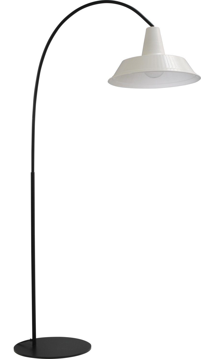 Licht-Erlebnisse Stehlampe PRATO, ohne Leuchtmittel, Stehleuchte Metall E27 Schwarz Weiß 186 cm hoch Industrie Design