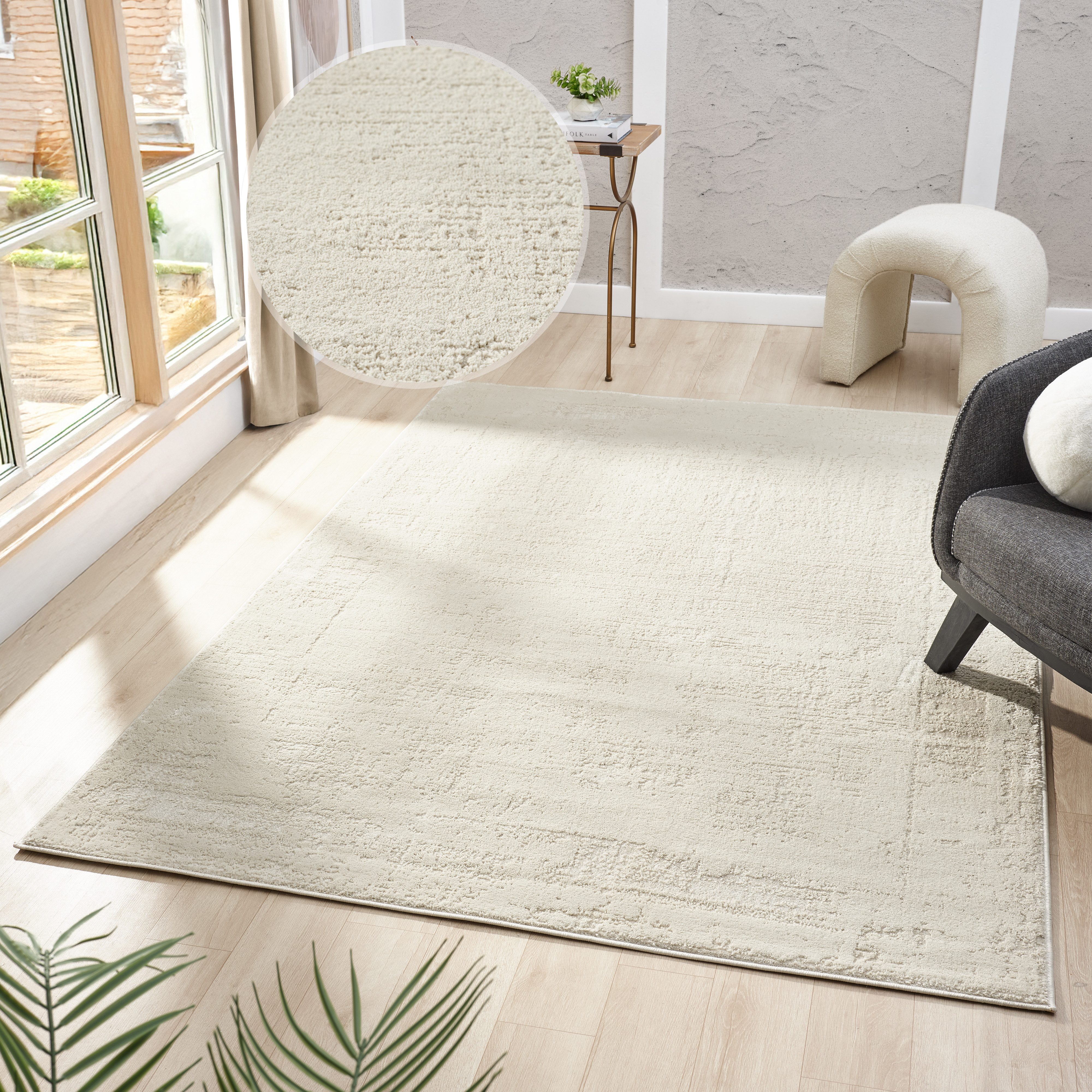 my home Teppich Hamsa, rechteckig, Höhe: 9 mm, dezenter Glanz, Schrumpf-Garn-Effekt, im Vintage-Look, dichte Qualität