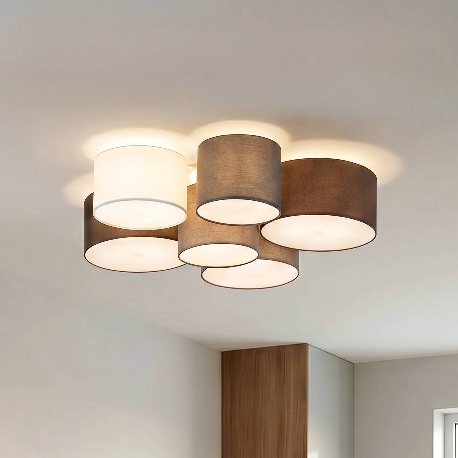 Lindby Deckenleuchten Laurenz, Alu IP20, 6 x 15 W LED