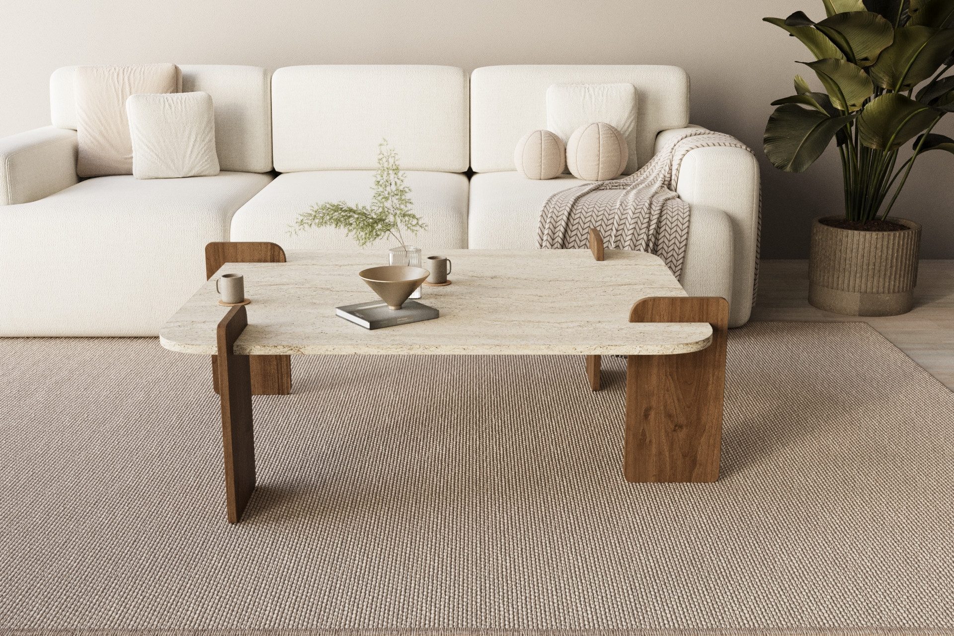 moebel17 Couchtisch Couchtisch Brilliance Travertin Braun Granit Optik 90x7 günstig online kaufen