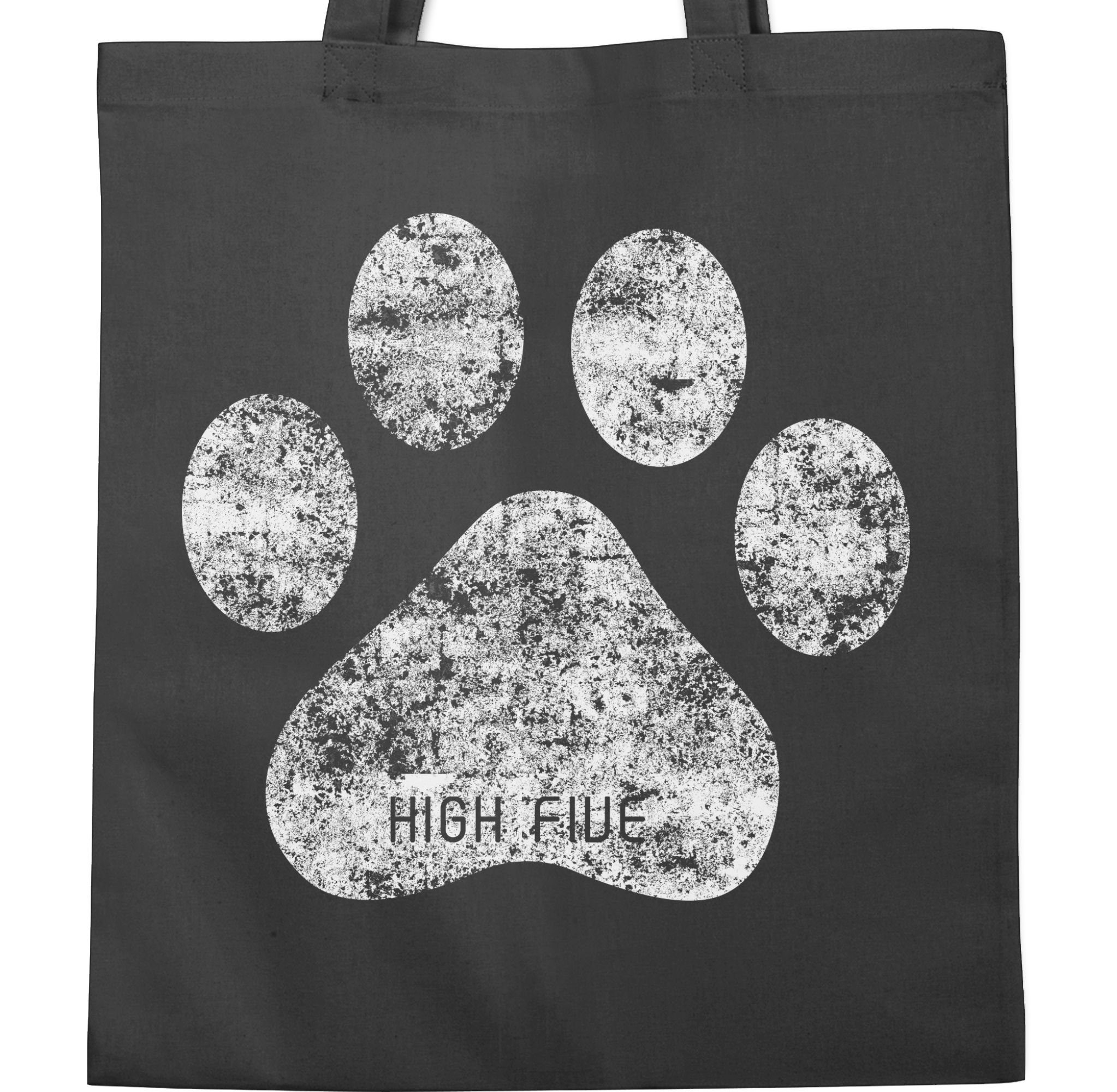 Shirtracer Umhängetasche High Five Geschenk 2 für Pfote, Hunde Hundebesitzer Dunkelgrau