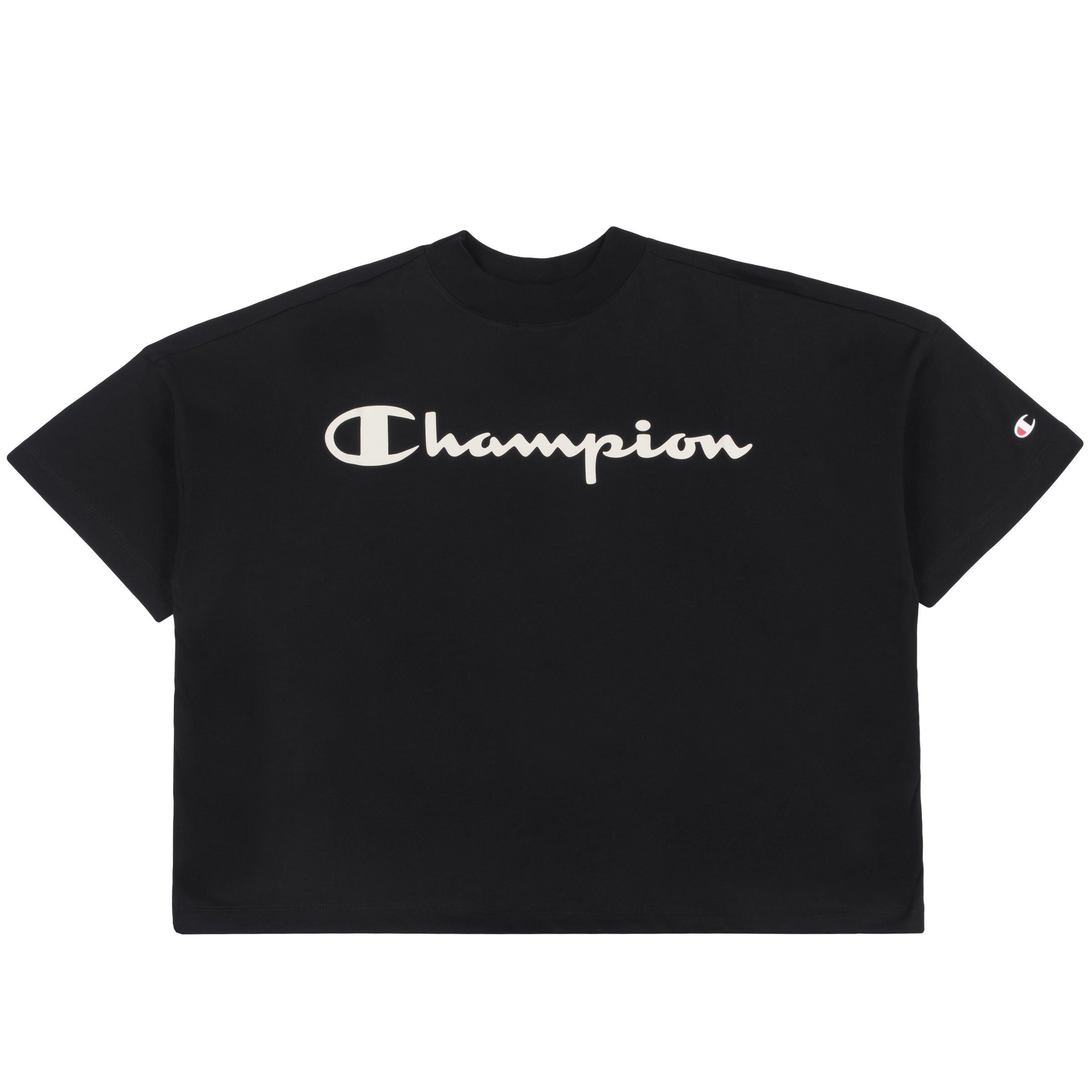 Champion T-Shirt Champion Damen T-Shirt Crop Top 113227 Adult schwarz (nbk)