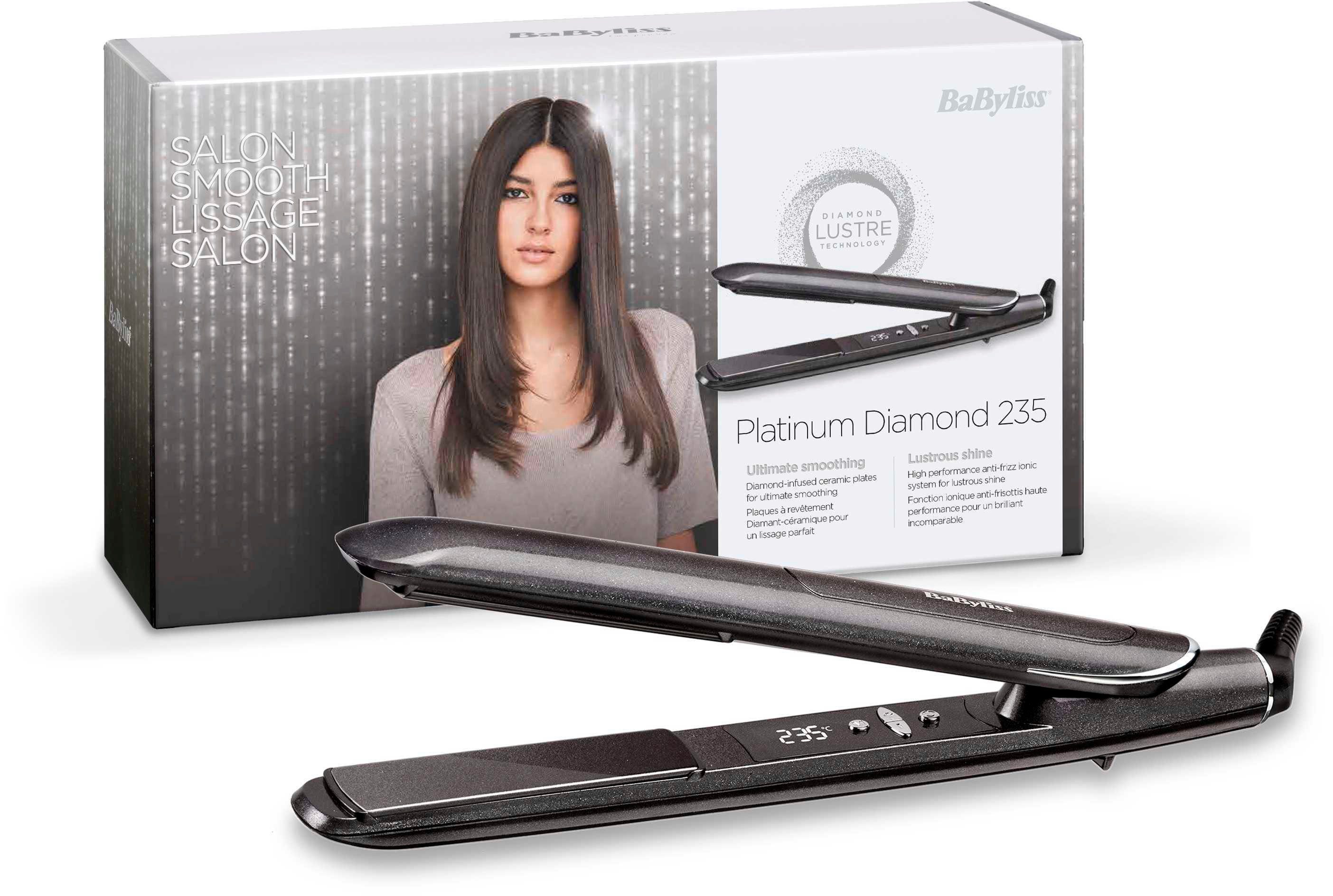 Versandhandel zum günstigsten Preis BaByliss Glätteisen ST259E Platinum Diamond mit Memory-Funktion Diamond-Ceramic-Beschichtung