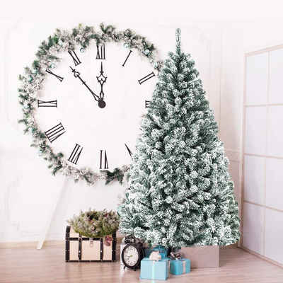 COSTWAY Künstlicher Weihnachtsbaum »Tannenbaum, Kunstbaum Weihnachten«, 180cm, mit 600 PVC Schnee Nadeln, inkl. Metallständer, Klappsystem