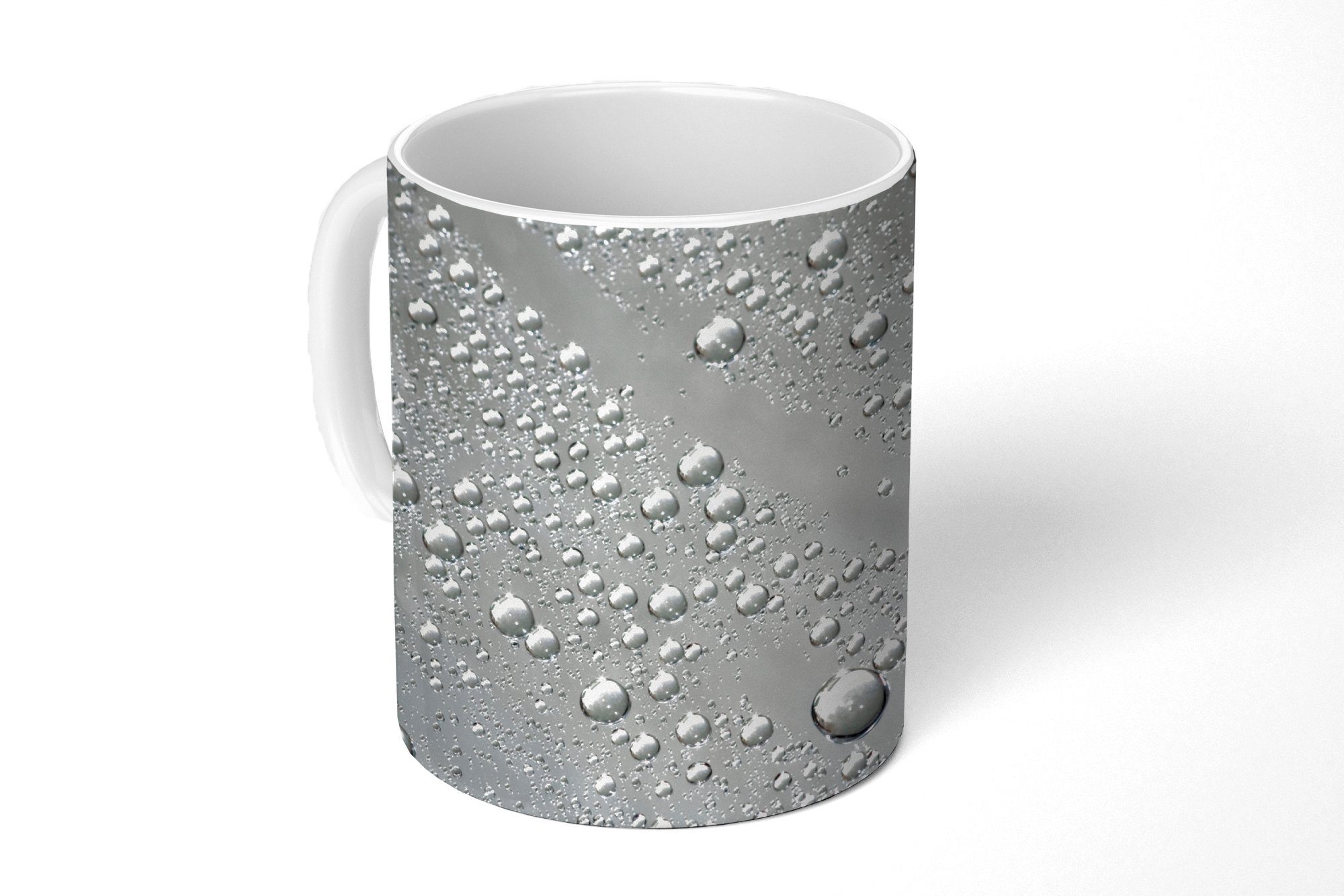 MuchoWow Tasse Metall Becher, - Wasser Kaffeetassen, - Keramik, Grau, Teetasse, Geschenk Teetasse