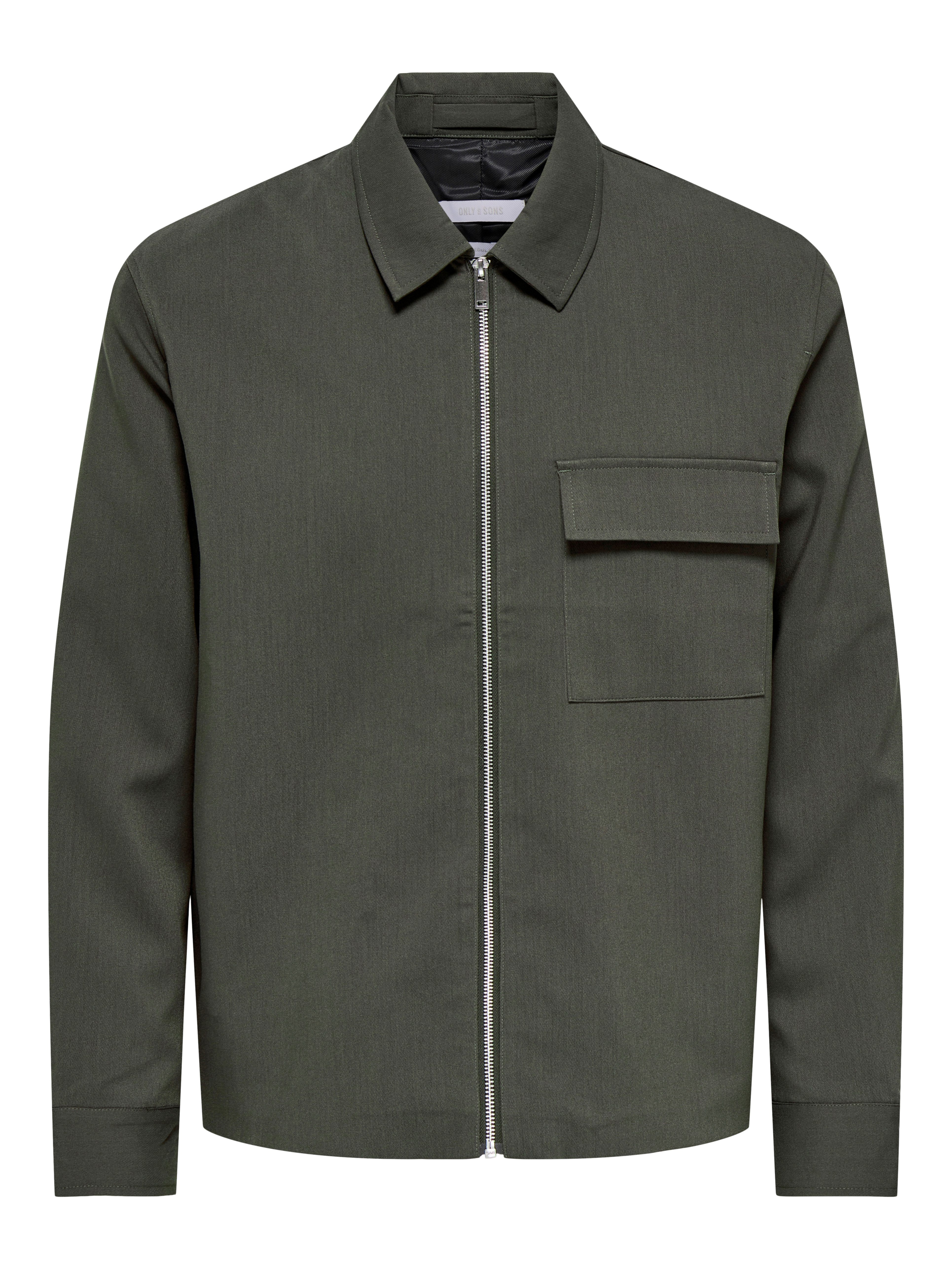 ONLY & SONS Langarmhemd ONSWILL REG 0292 ZIP OVERSHIRT FRML NOOS Materialmix, regular fit