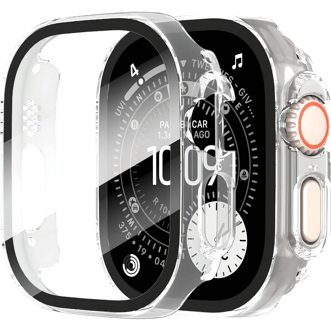 SmartUP Smartwatch-Hülle für Apple Watch Ultra 4 49mm Schutzglas Panzerfolie Display Case 360° 1,98, 360 Grad Schutz, präzise Aussparungen