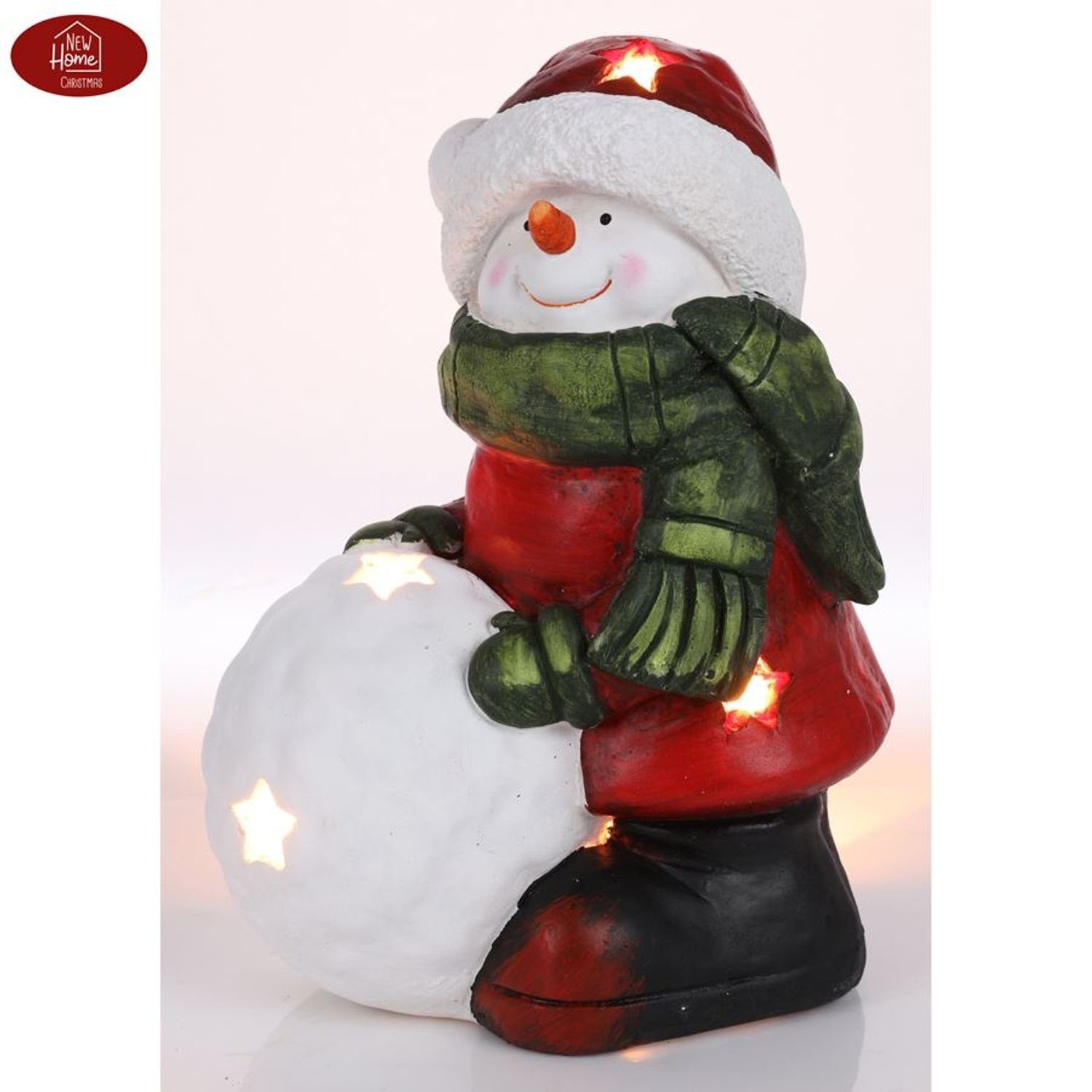 BURI Kerzenständer Schneemann 34,5cm Teelichthalter Weihnachtsdeko Winterdeko Gartendeko