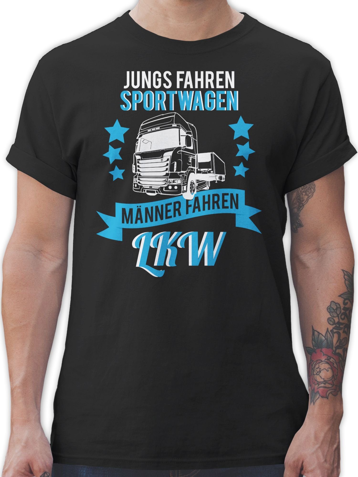 Jungs 01 Fahrer Sportwagen Geschenke fahren LKW Männer echte T-Shirt Schwarz LKW Shirtracer