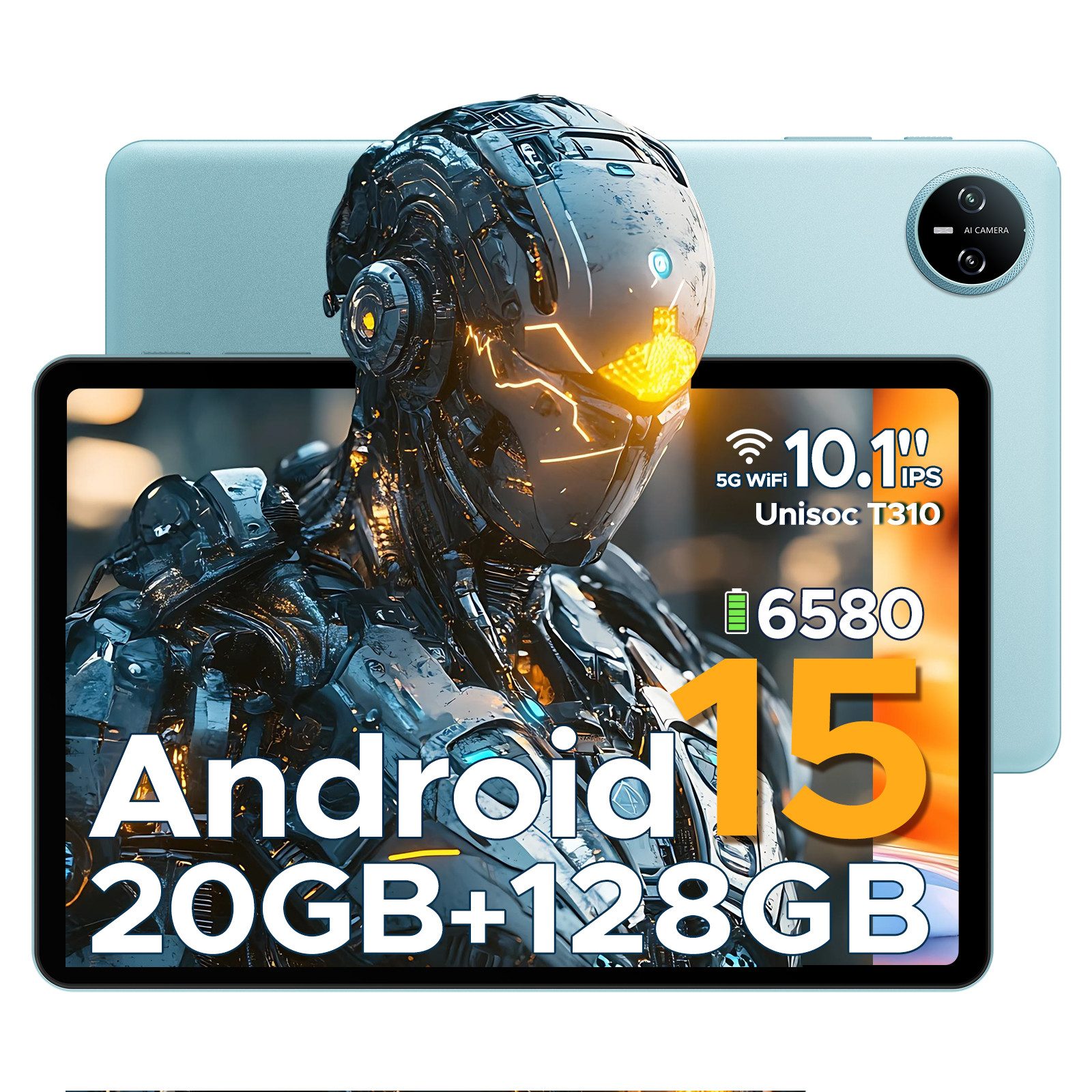 DOOGEE TAB A9 PRO Android 15 10.1 Zoll Tablet 4GB+128GB/2TB TF Gaming Tablet (10,1", Android 15, Einzelgerät Tablet, 6580mAh, 5G WiFi/GMS/Face ID/BT 5.0)