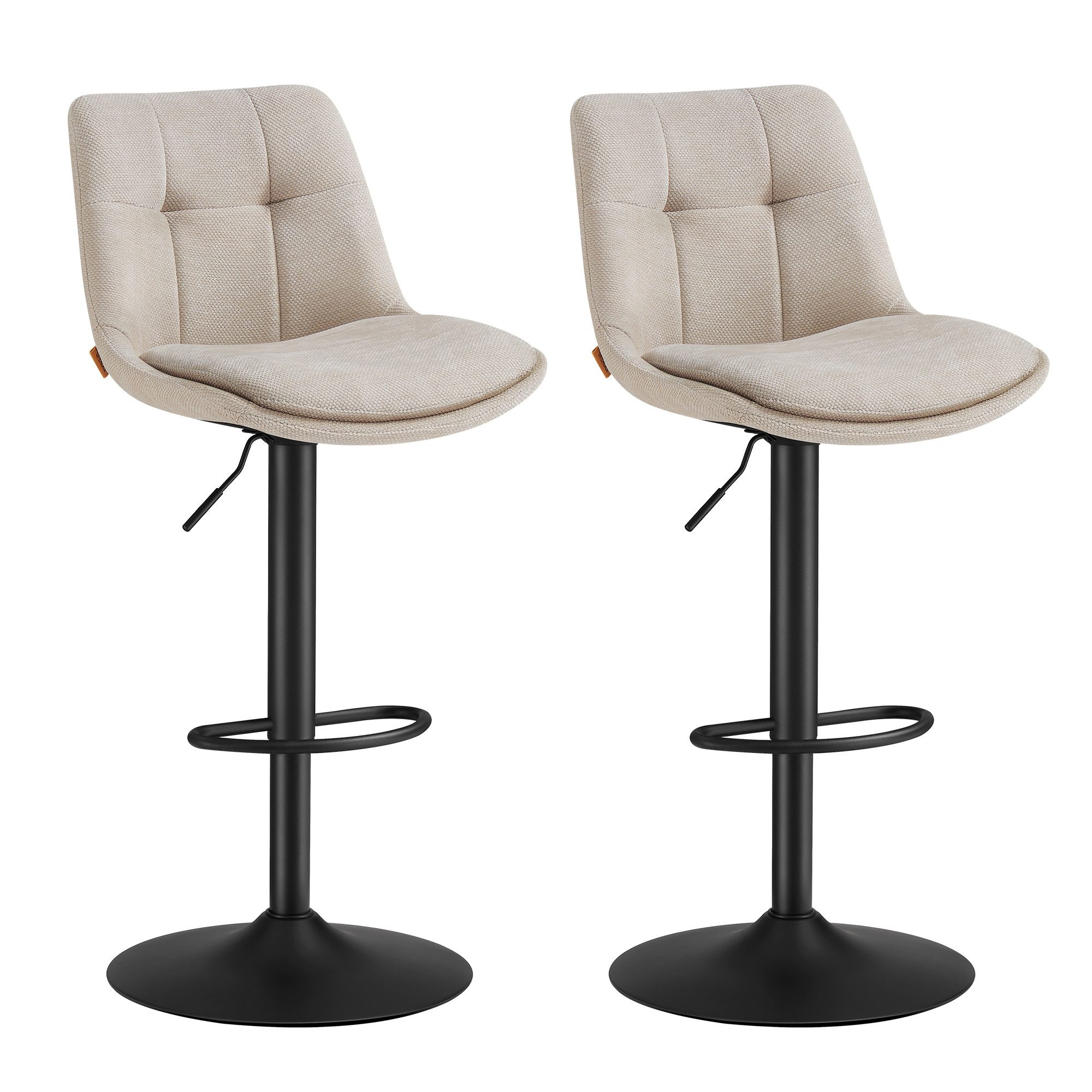 VASAGLE Barhocker Barstühle (Set, 2 St), höhenverstellbar, drehbar, Flanell günstig online kaufen