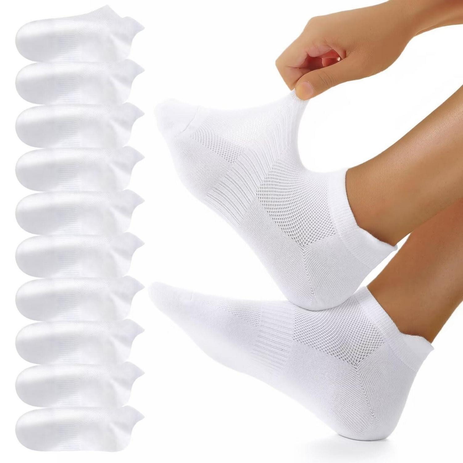 LuxusKollektion Sneakersocken Sneaker Socken Herren/Damen Weiß 43-46