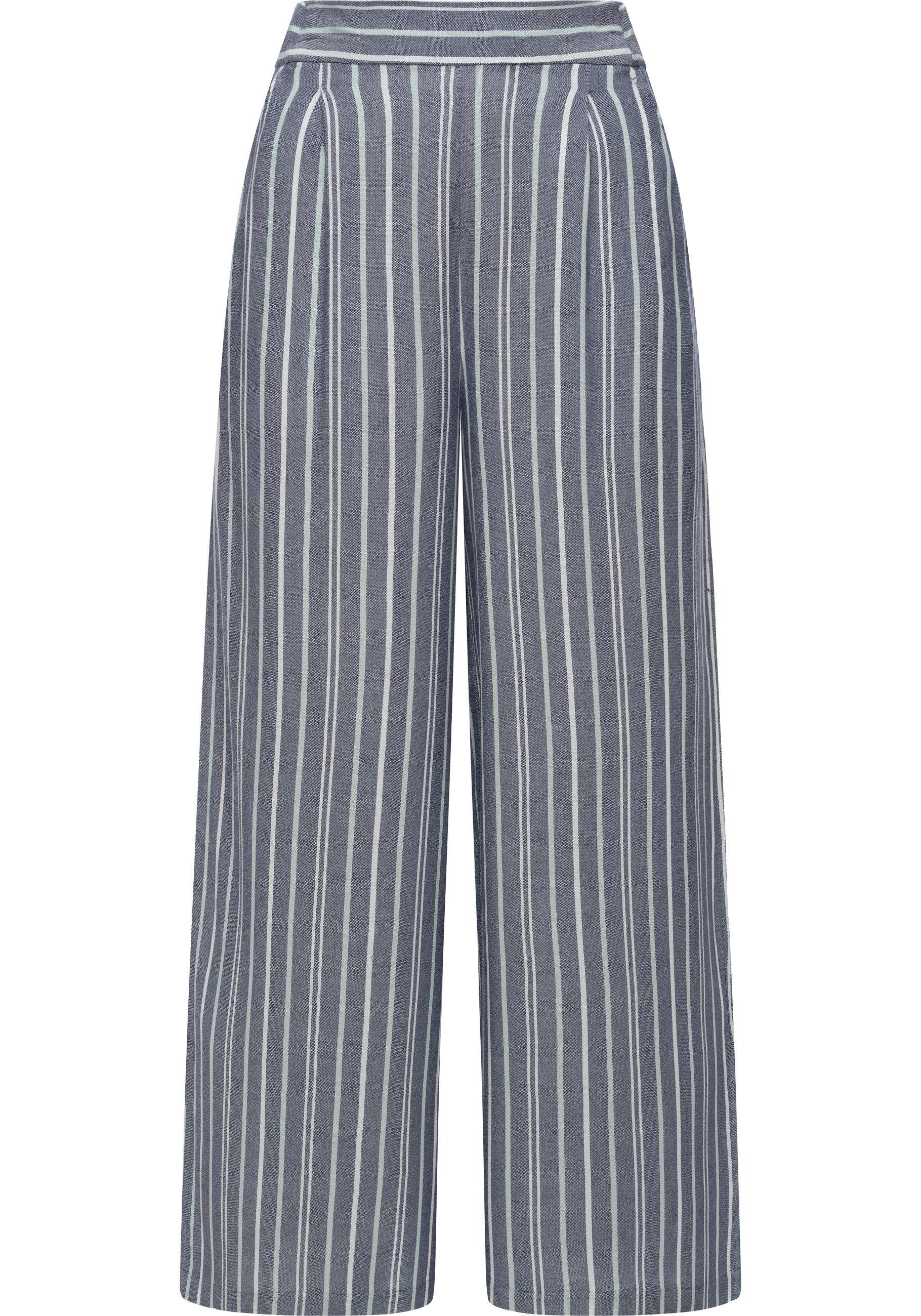 Damen Stil Loggan im Moderne Stripes Sommerhose von Stylische vegan mit Stoffhose Gürtel, Culotte Hose Ragwear, Culotte Ragwear