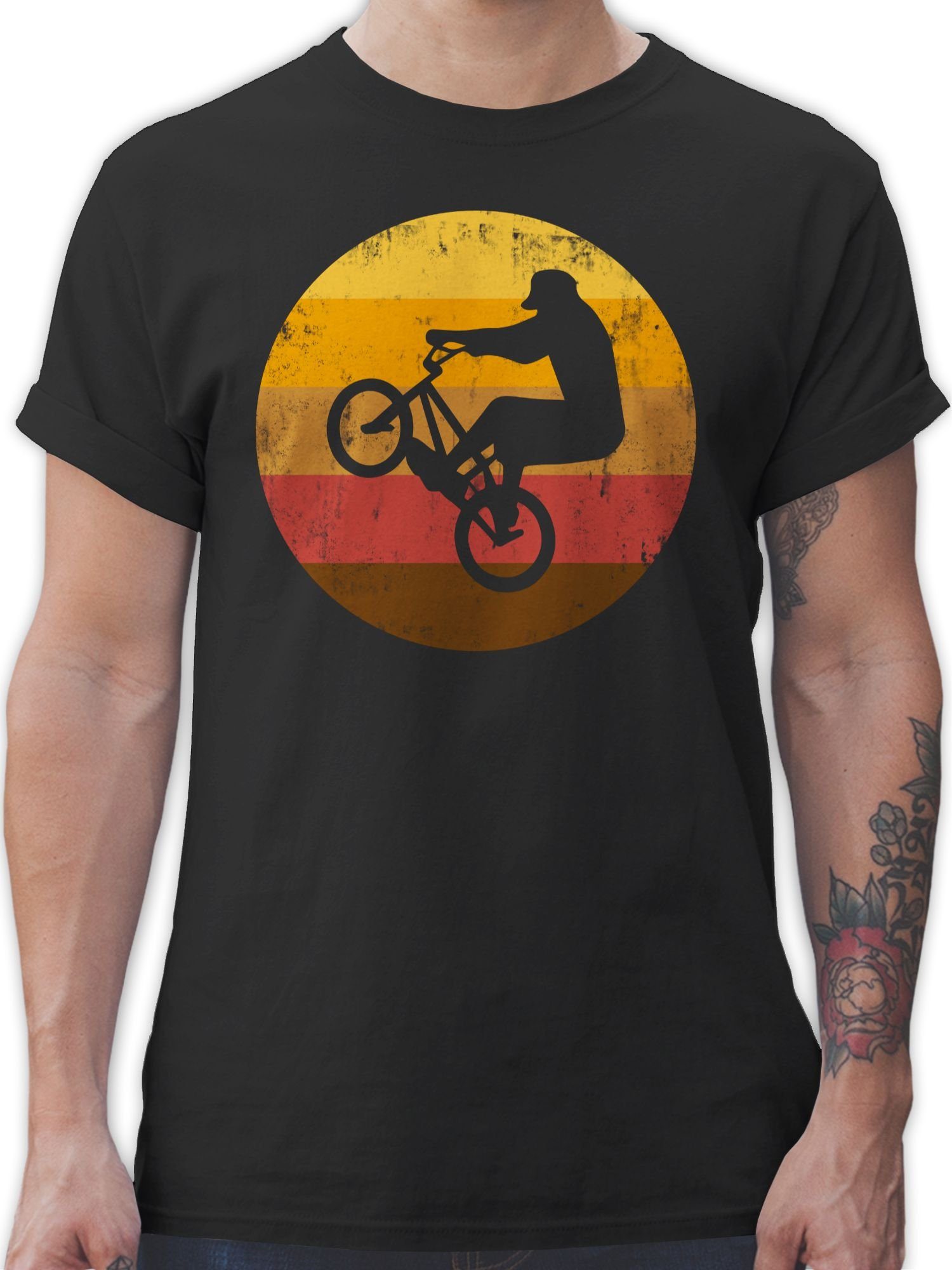 Shirtracer T-Shirt Radsport BMX Bekleidung 01 Fahrrad Schwarz Jump
