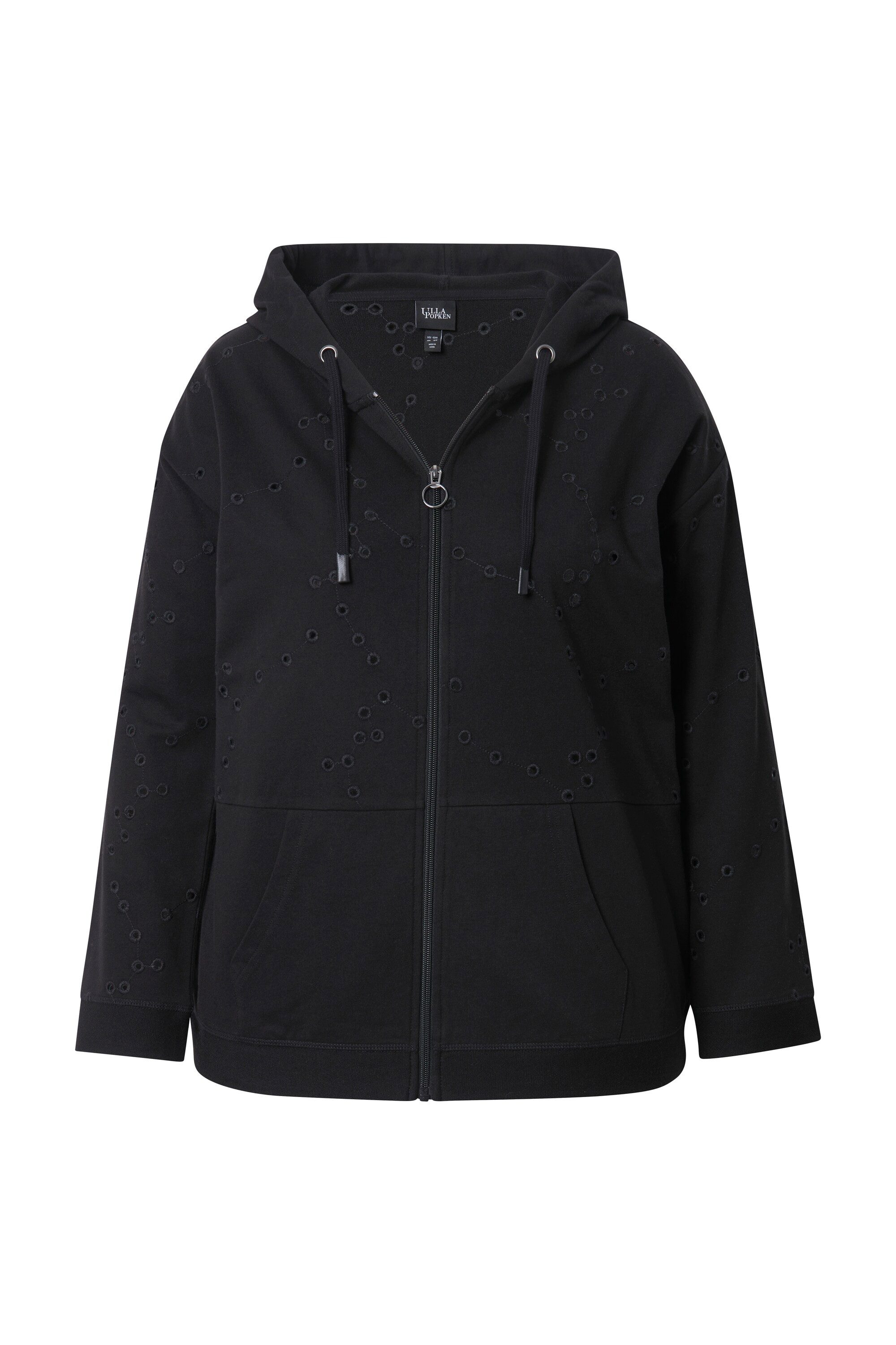 Ulla Popken Sweatjacke Sweatjacke Lochstickerei Oversized günstig online kaufen