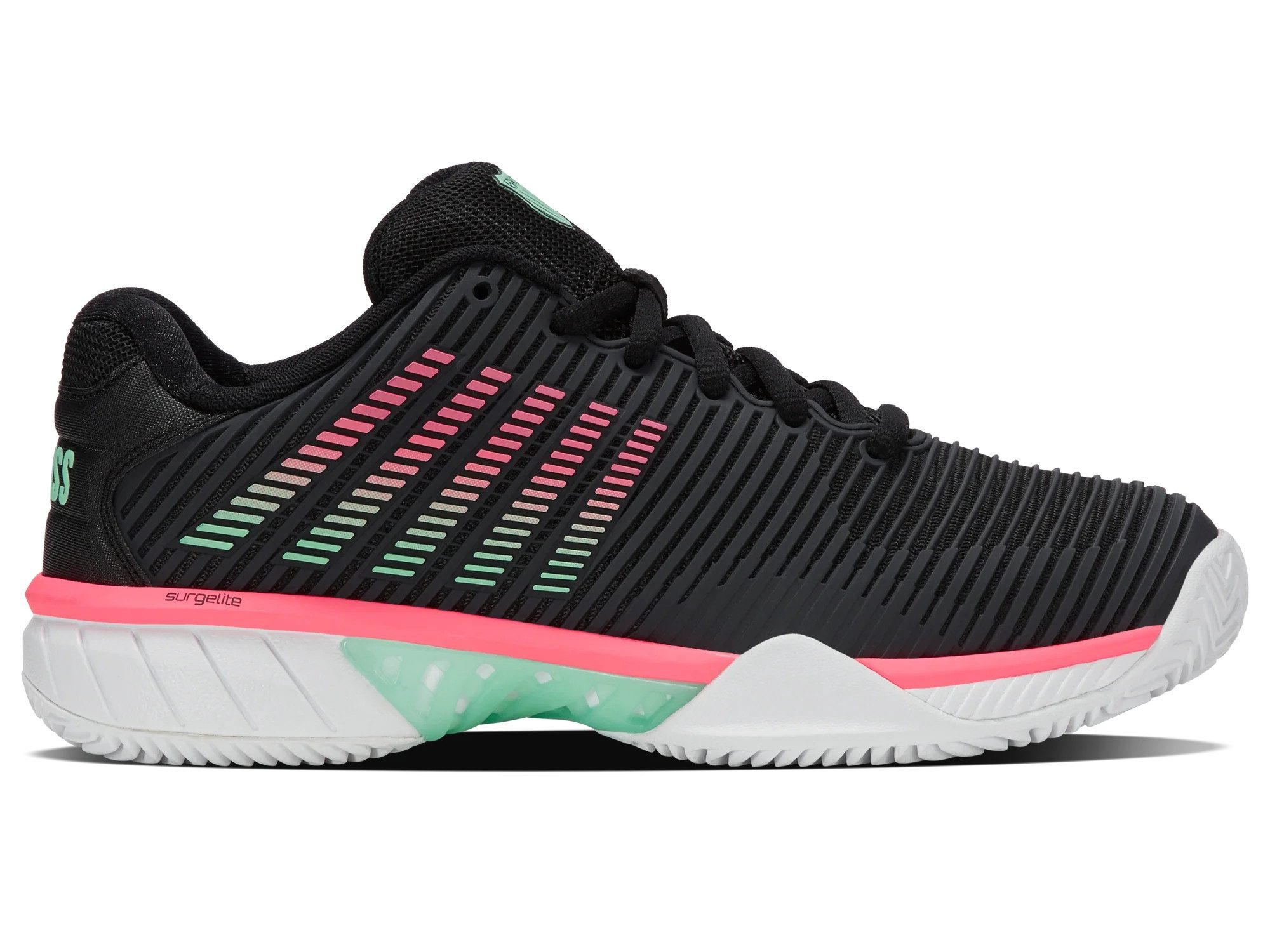 K-Swiss HYPERCOURT 2 EXPRESS HB BLACK/WHITE/NEON MINT Tennisschuh