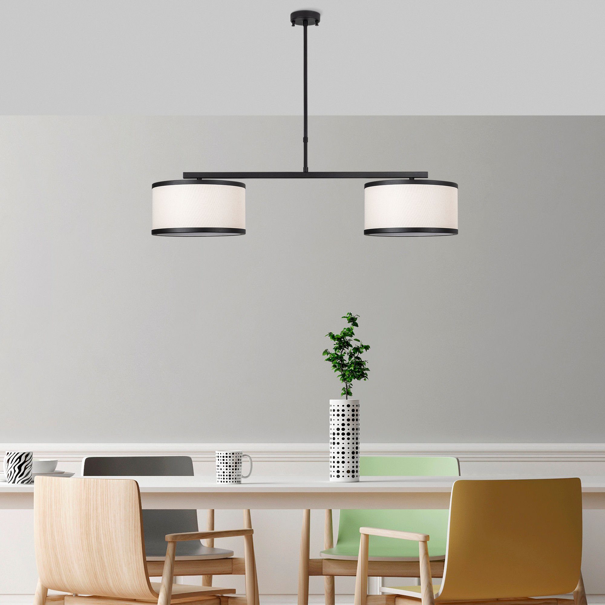 Opviq Kronleuchter WAYFLG, Schwarz, 100 x 30 x 75 cm, Metallkörper