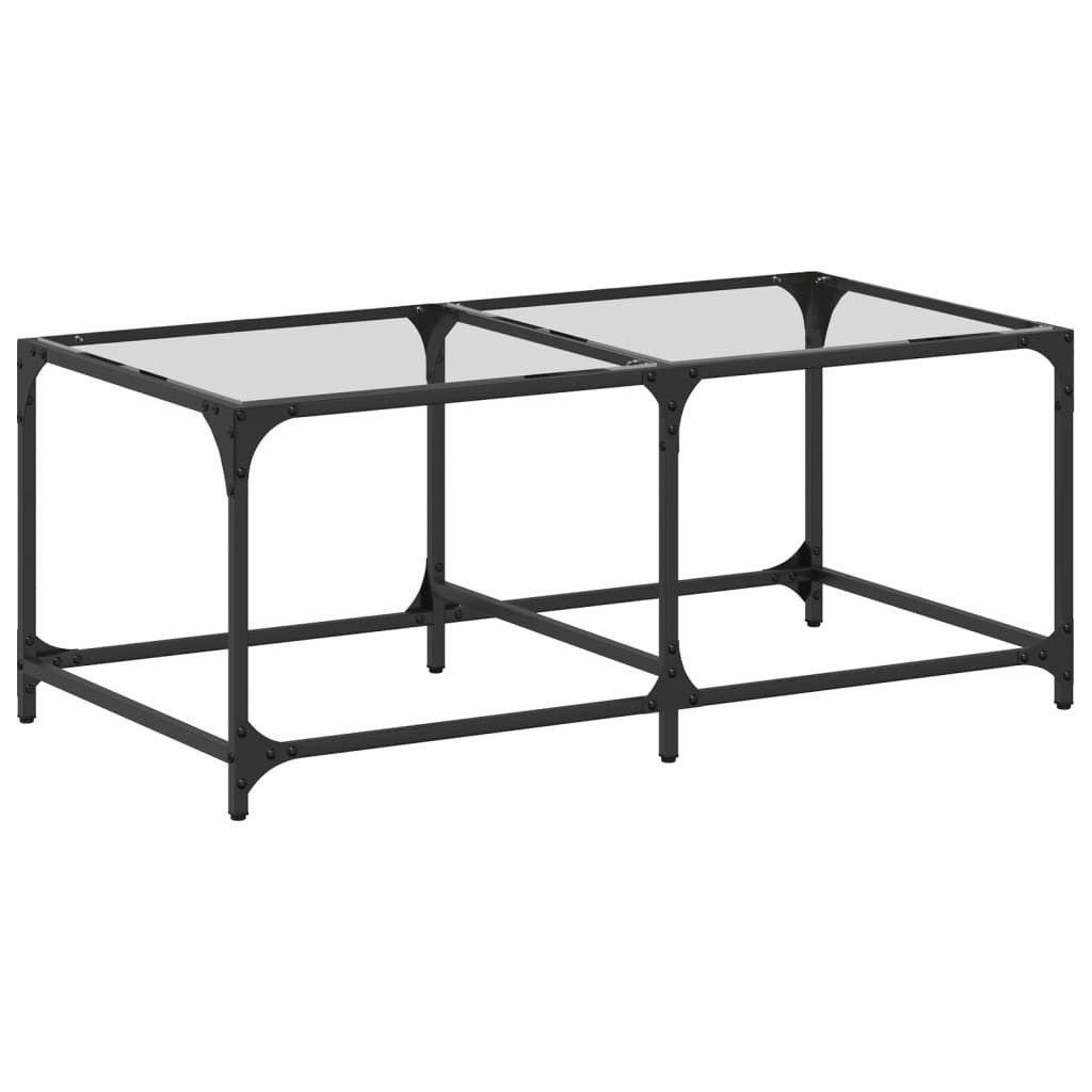 vidaXL Couchtisch Couchtisch mit Glasplatte Transparent 98,5x50x40 cm Stahl (1-St)