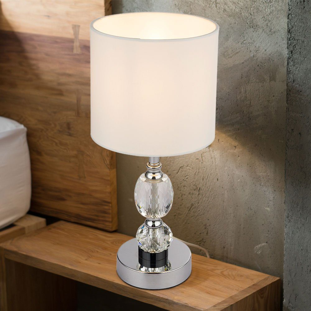 GLOBO LIGHTING Tischleuchte, Leuchtmittel nicht inklusive, Nachttischlampe Kristallglas Tischleuchte Glasfuss